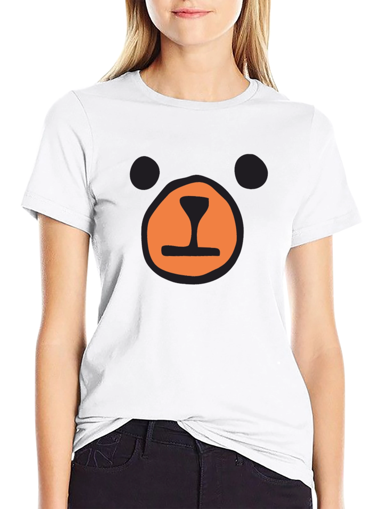 Black Bear Face Graphic T-Shirt