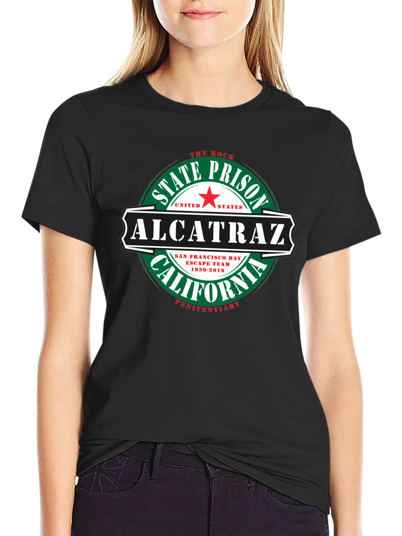 Alcatraz State Prison Graphic Tee - Black Cotton T-Shirt