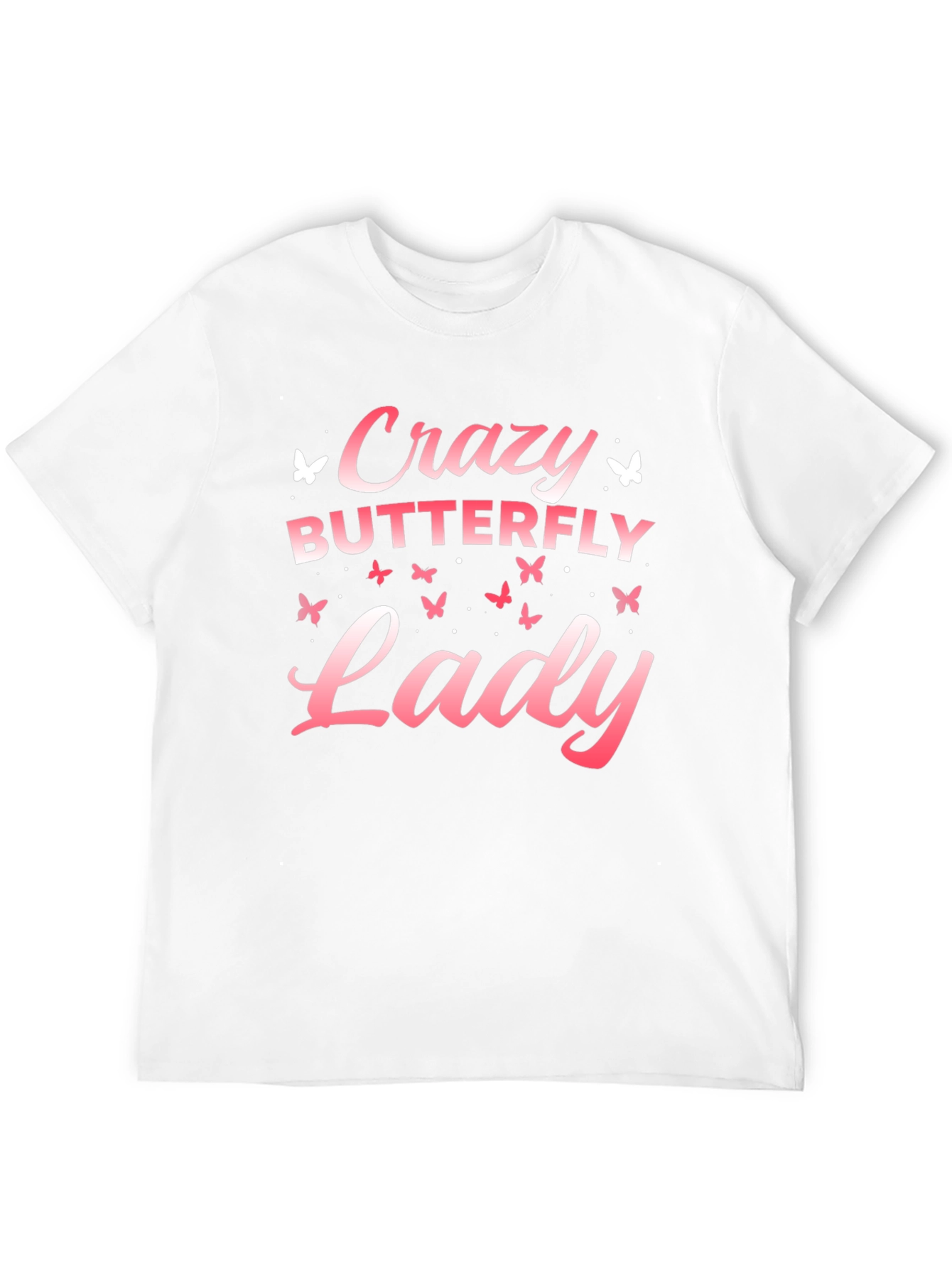 Crazy Butterfly Lady T-Shirt - Soft Cotton Tee