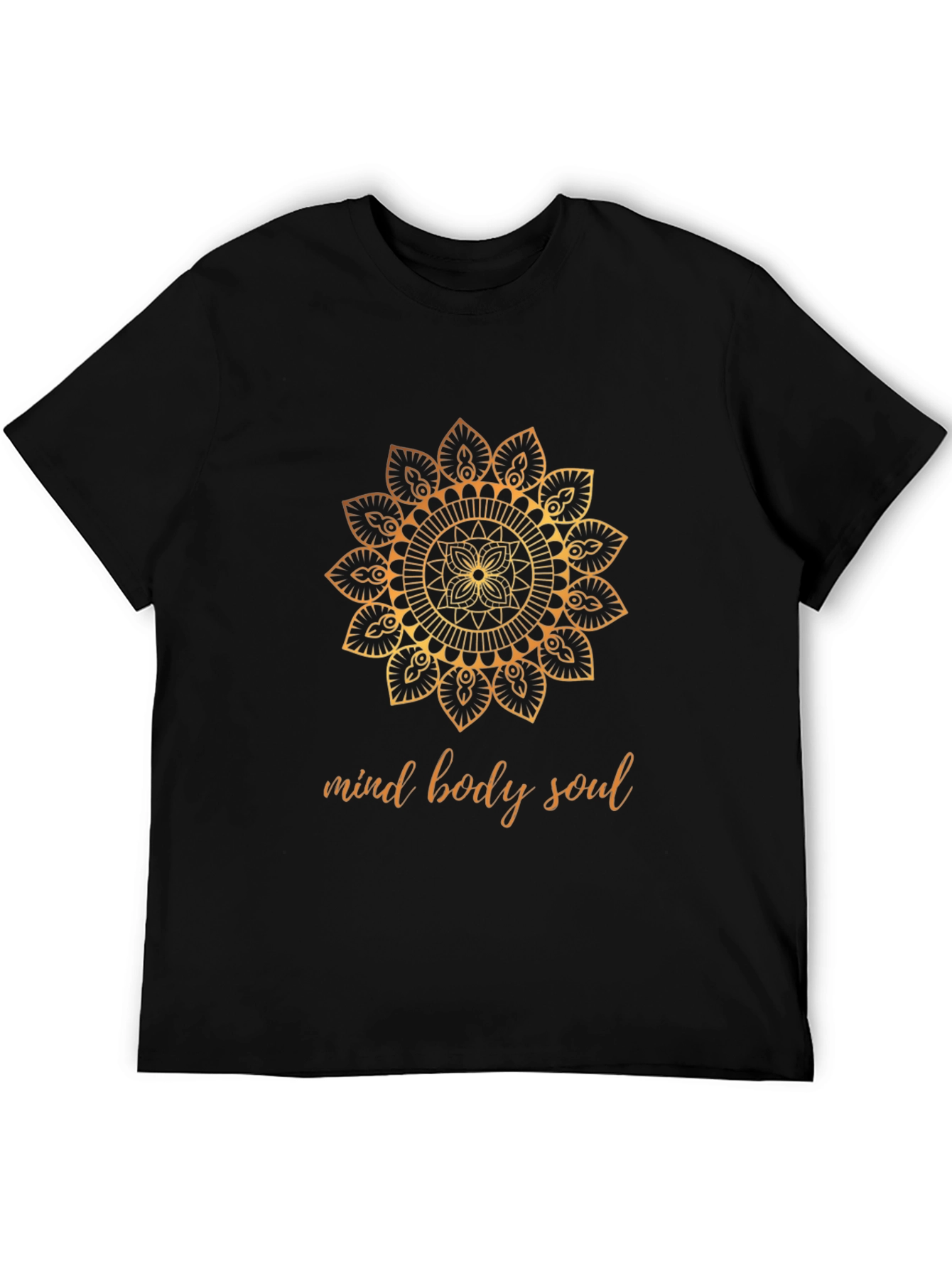 Mind Body Soul Graphic Tee - Black Cotton T-Shirt