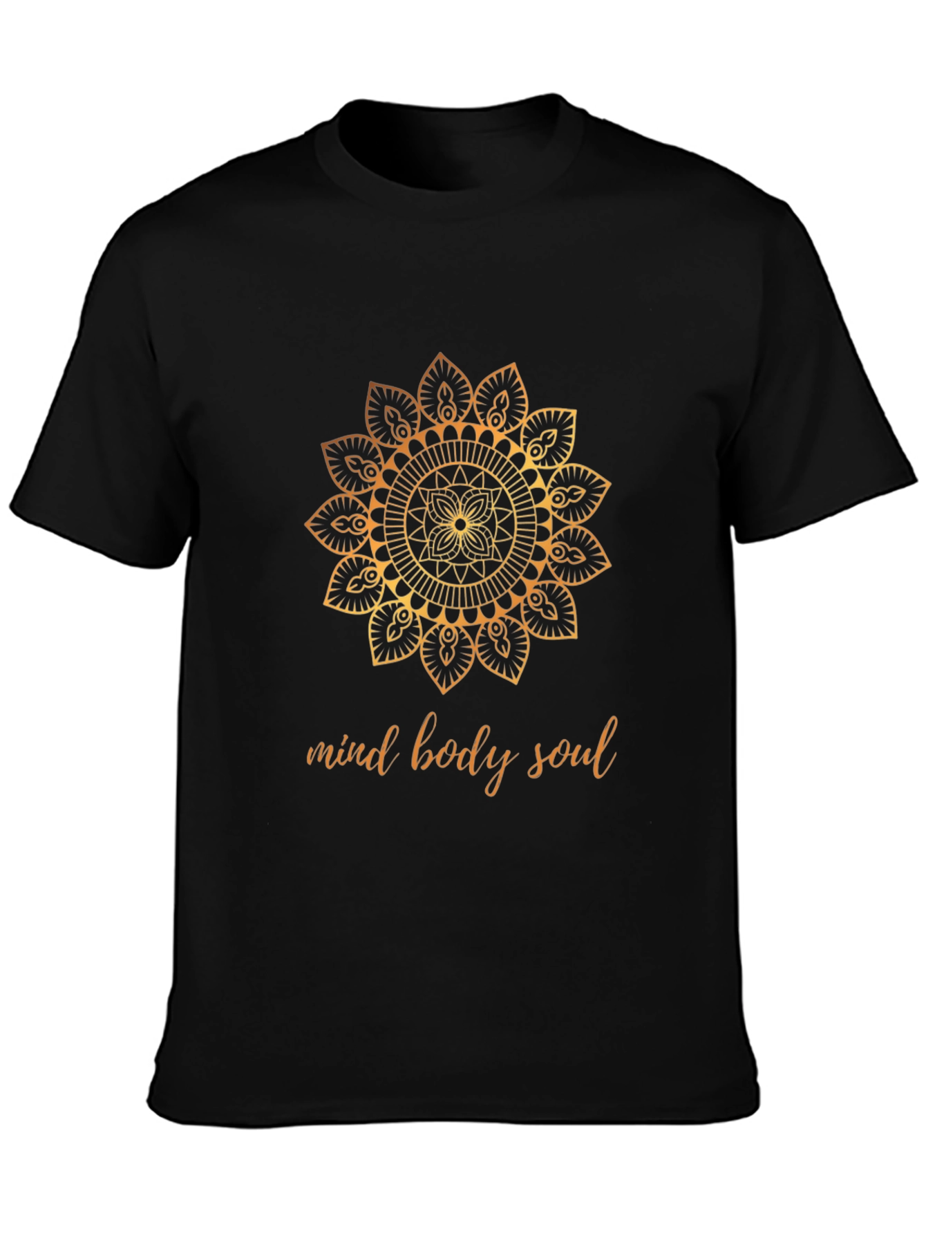 Mind Body Soul Graphic Tee - Black Cotton T-Shirt