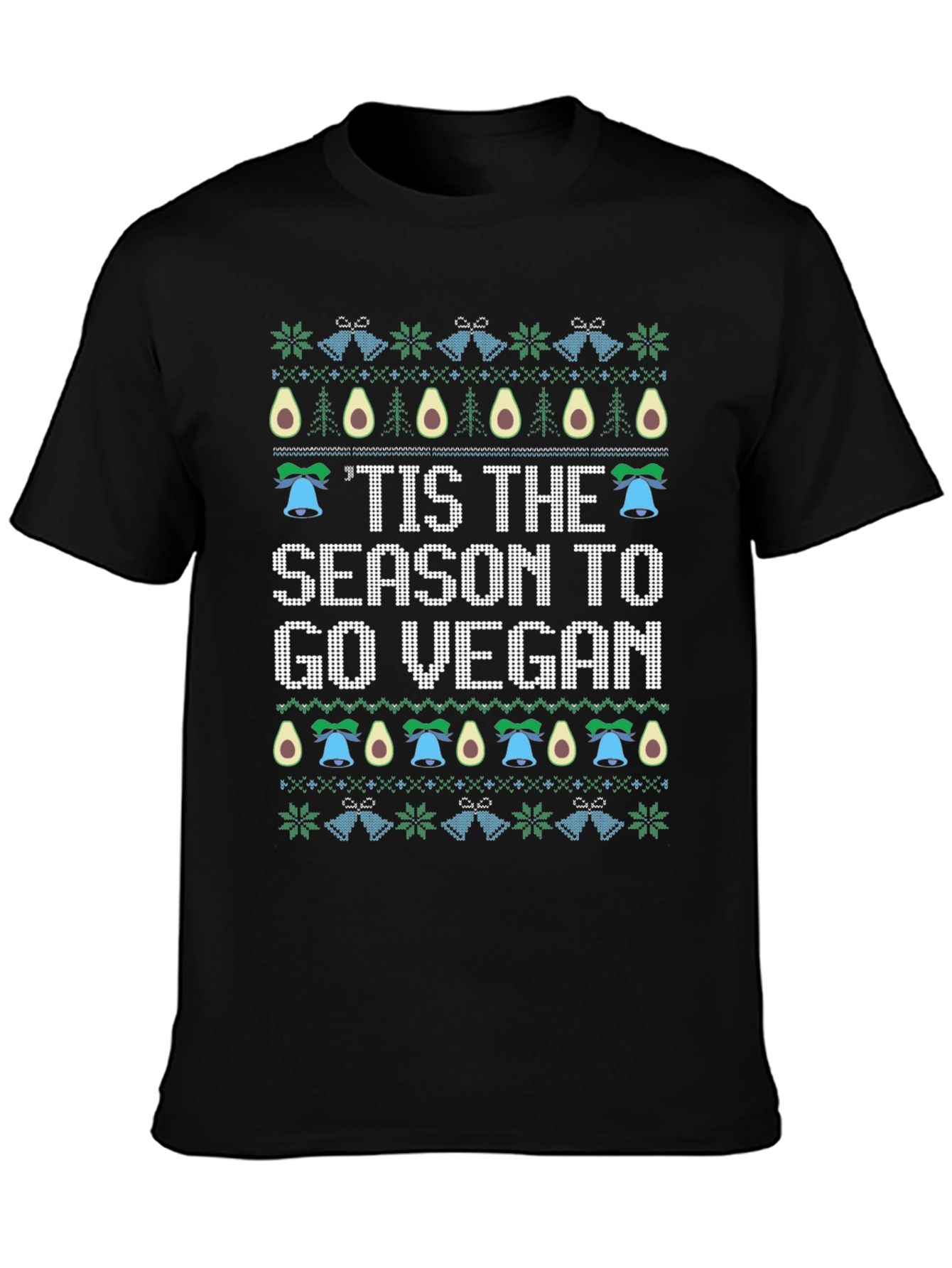 Tis the Season Go Vegan Christmas Ugly Sweater T-Shirt