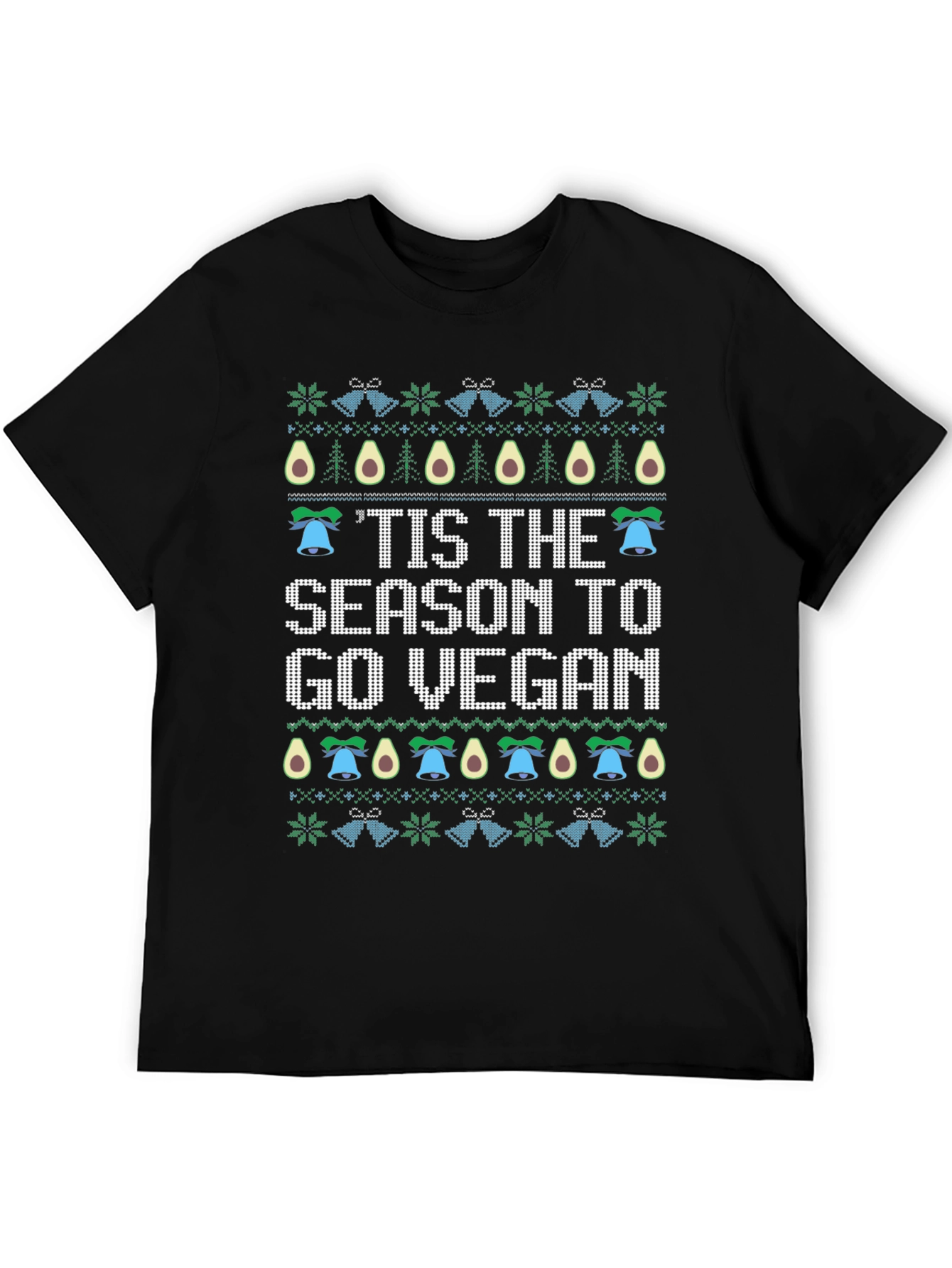 Tis the Season Go Vegan Christmas Ugly Sweater T-Shirt