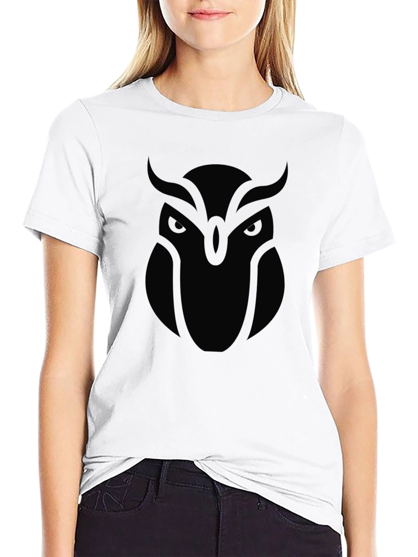 Mens Black Owl Graphic Tee - Sleek & Stylish