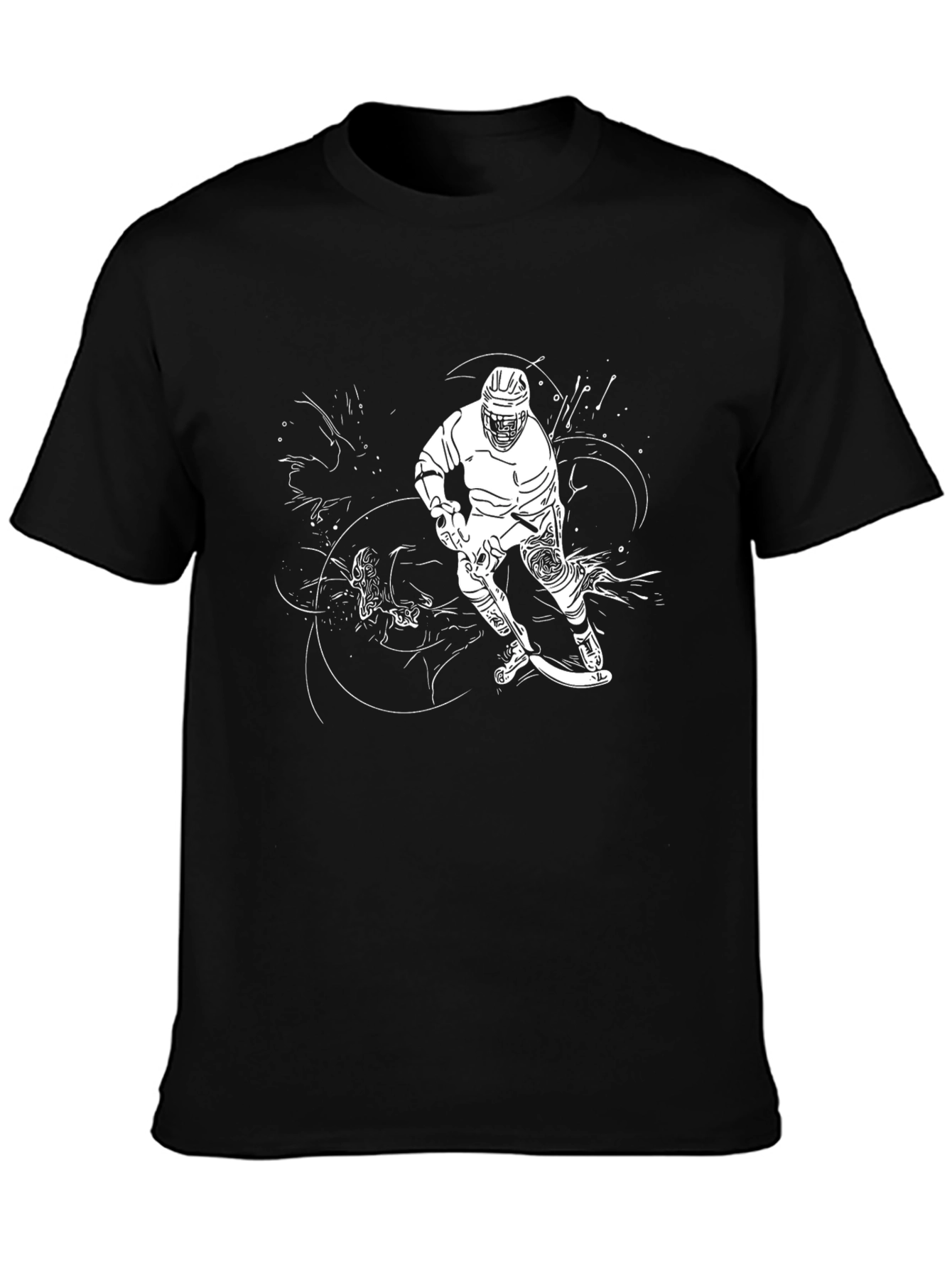 Hockey Player Graphic Black T-Shirt