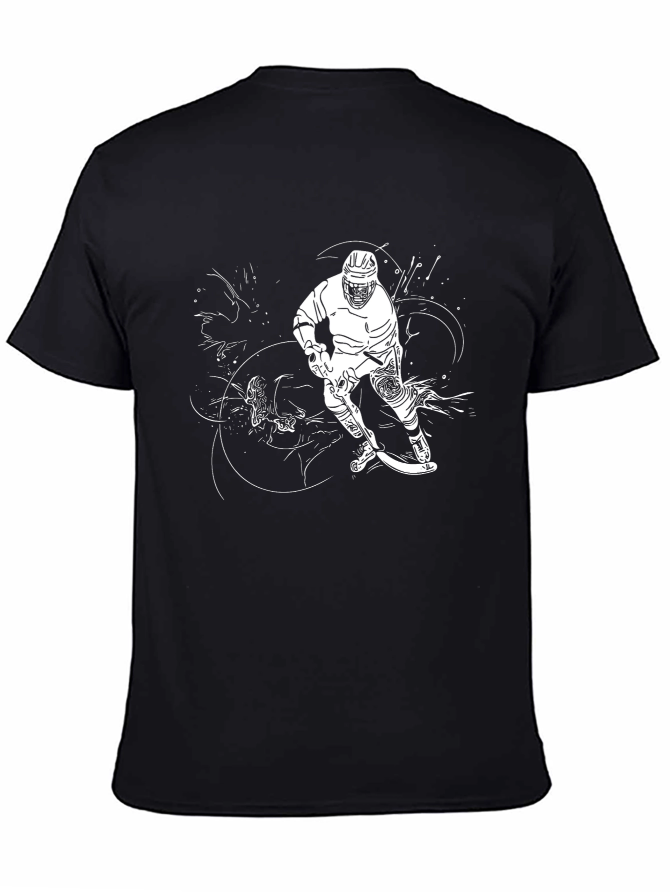 Hockey Player Graphic Black T-Shirt