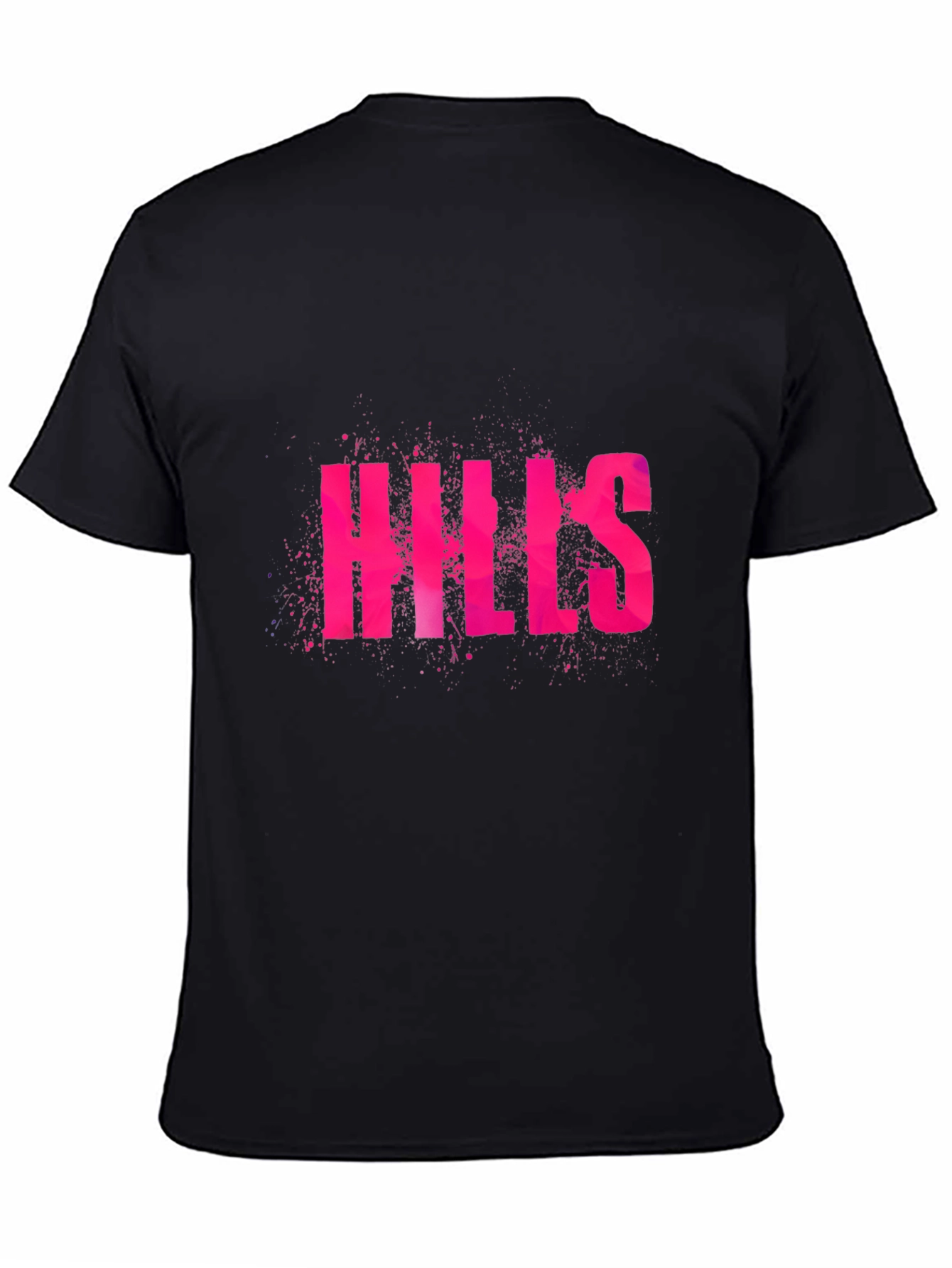 Hills Graphic Tee - Black Cotton Casual T-Shirt