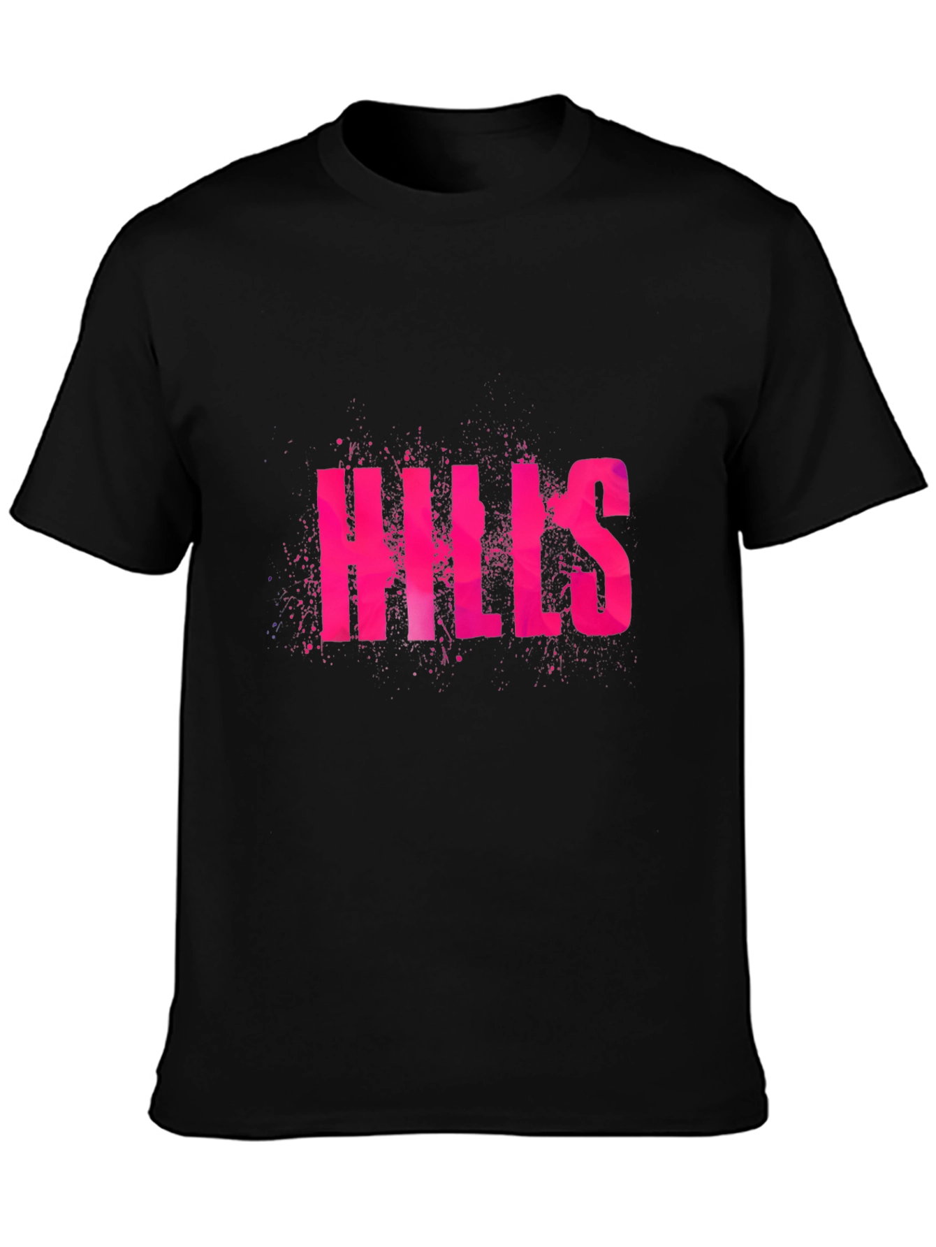 Hills Graphic Tee - Black Cotton Casual T-Shirt