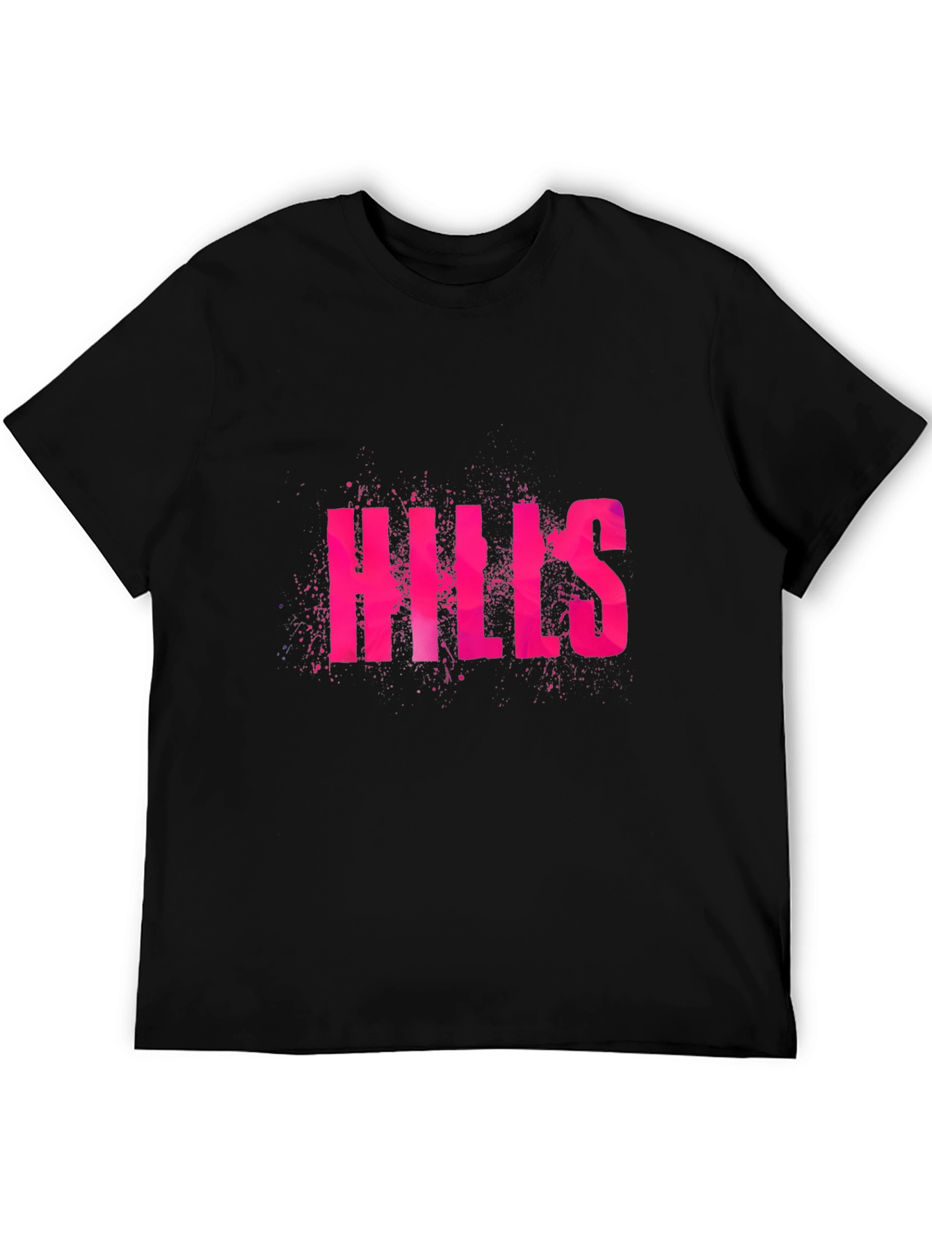 Hills Graphic Tee - Black Cotton Casual T-Shirt