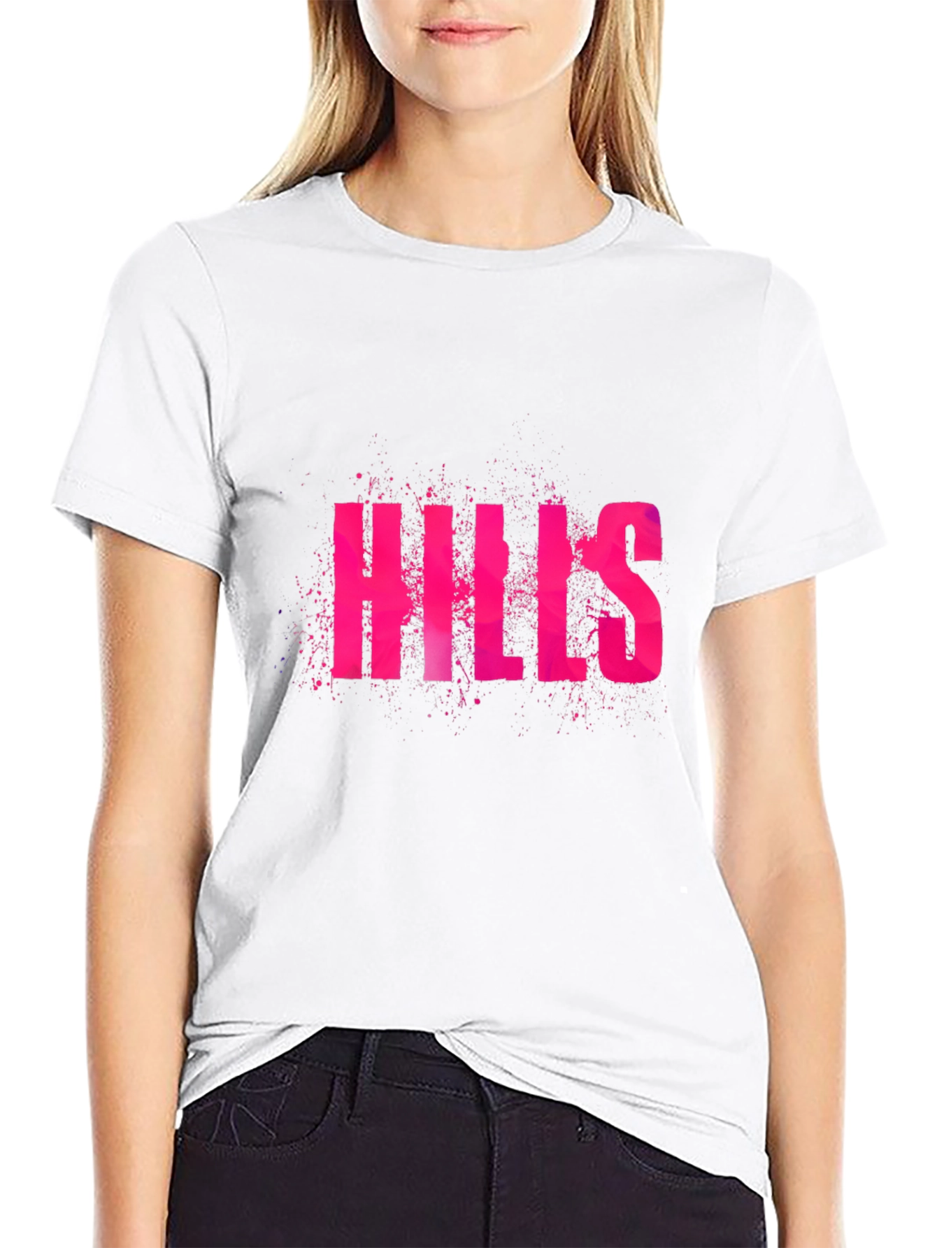Hills Graphic Tee - Black Cotton Casual T-Shirt