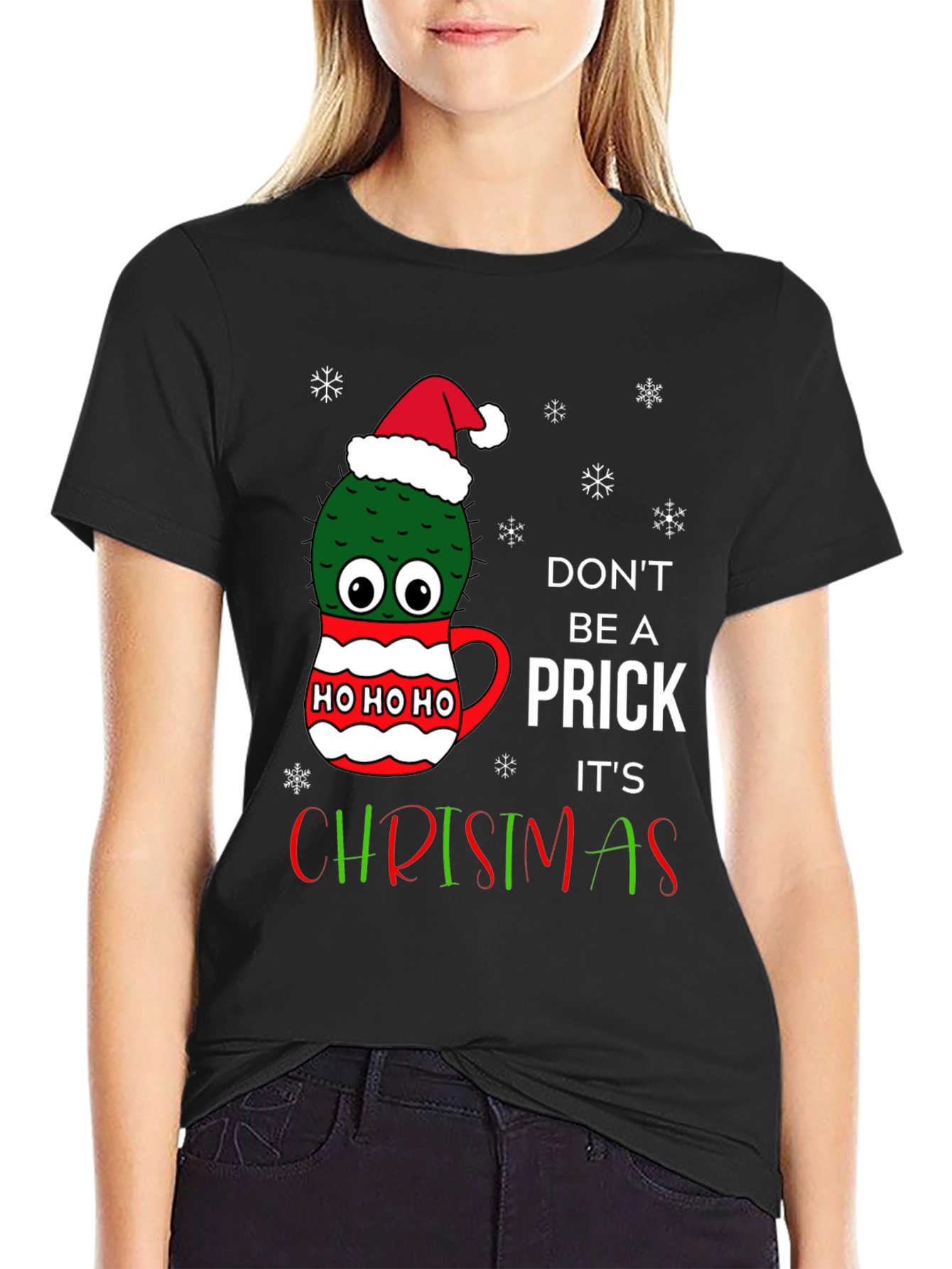 Funny Cactus Christmas T-Shirt - Dont Be A Prick