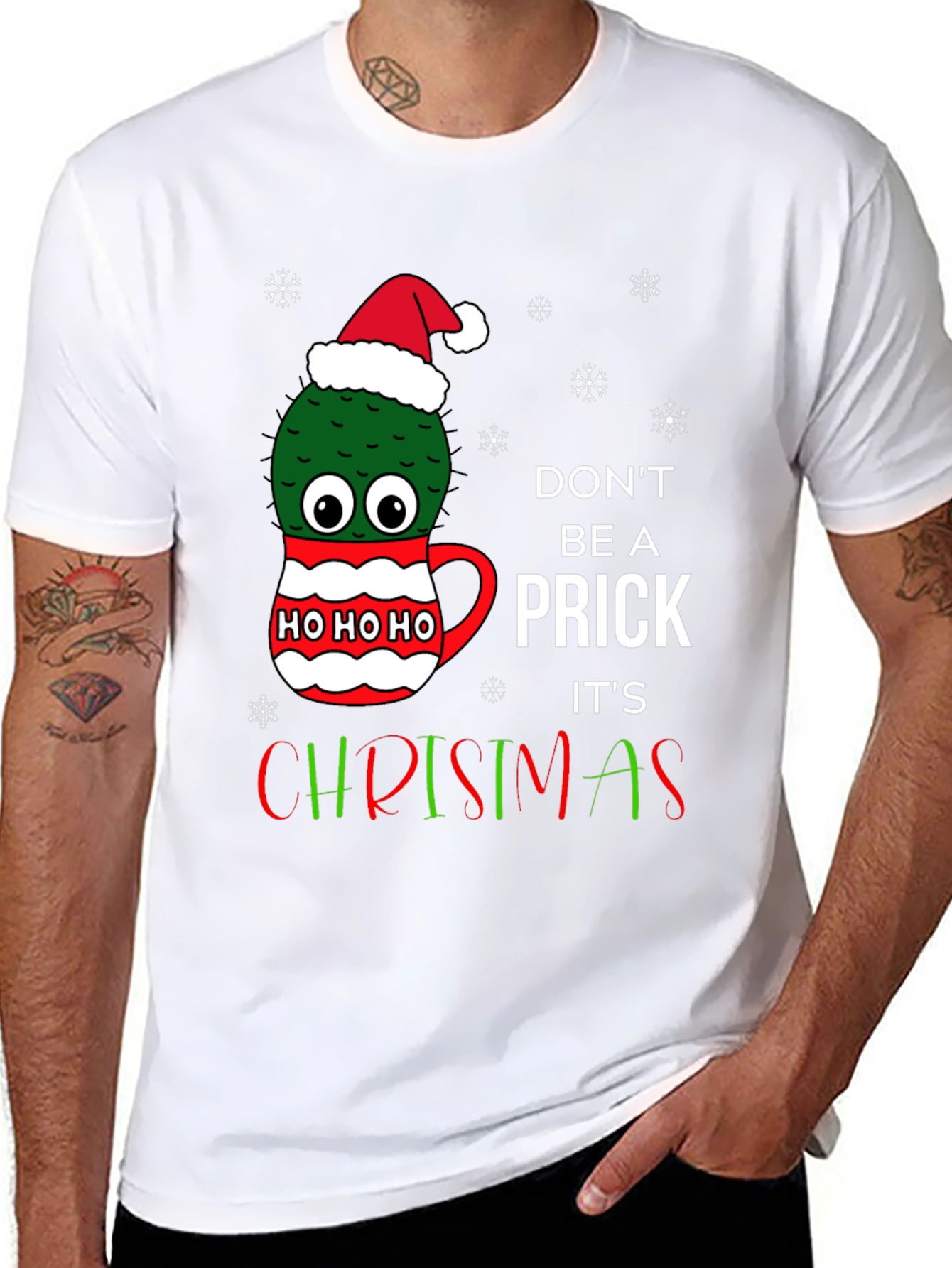 Funny Cactus Christmas T-Shirt - Dont Be A Prick