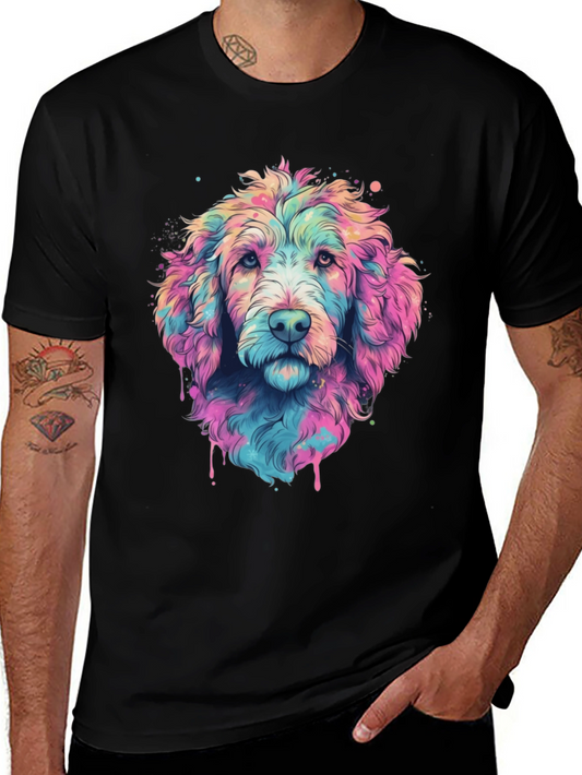 Colorful Doodle Dog Graphic T-Shirt