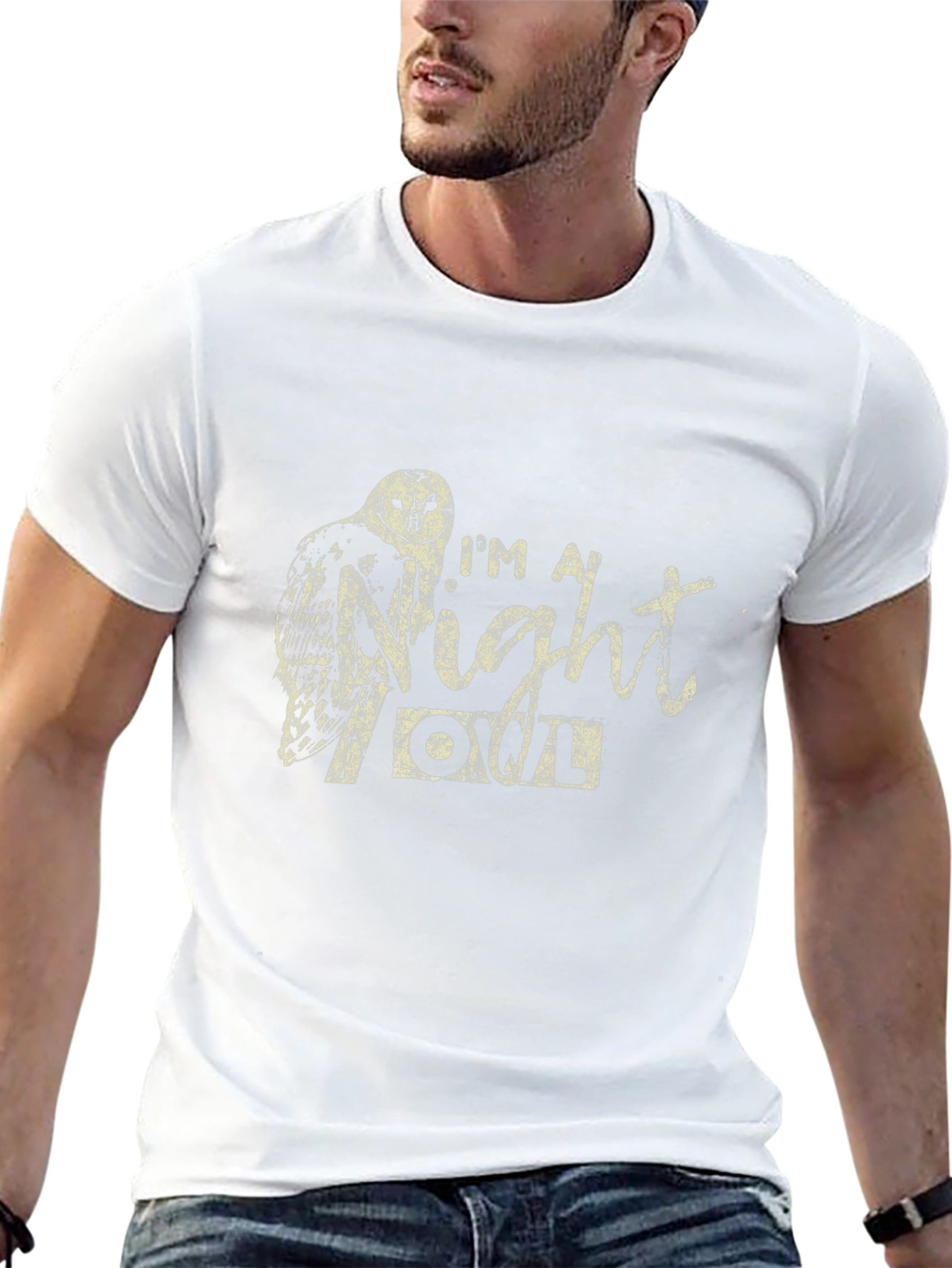Night Owl T-Shirt - Black Crew Neck