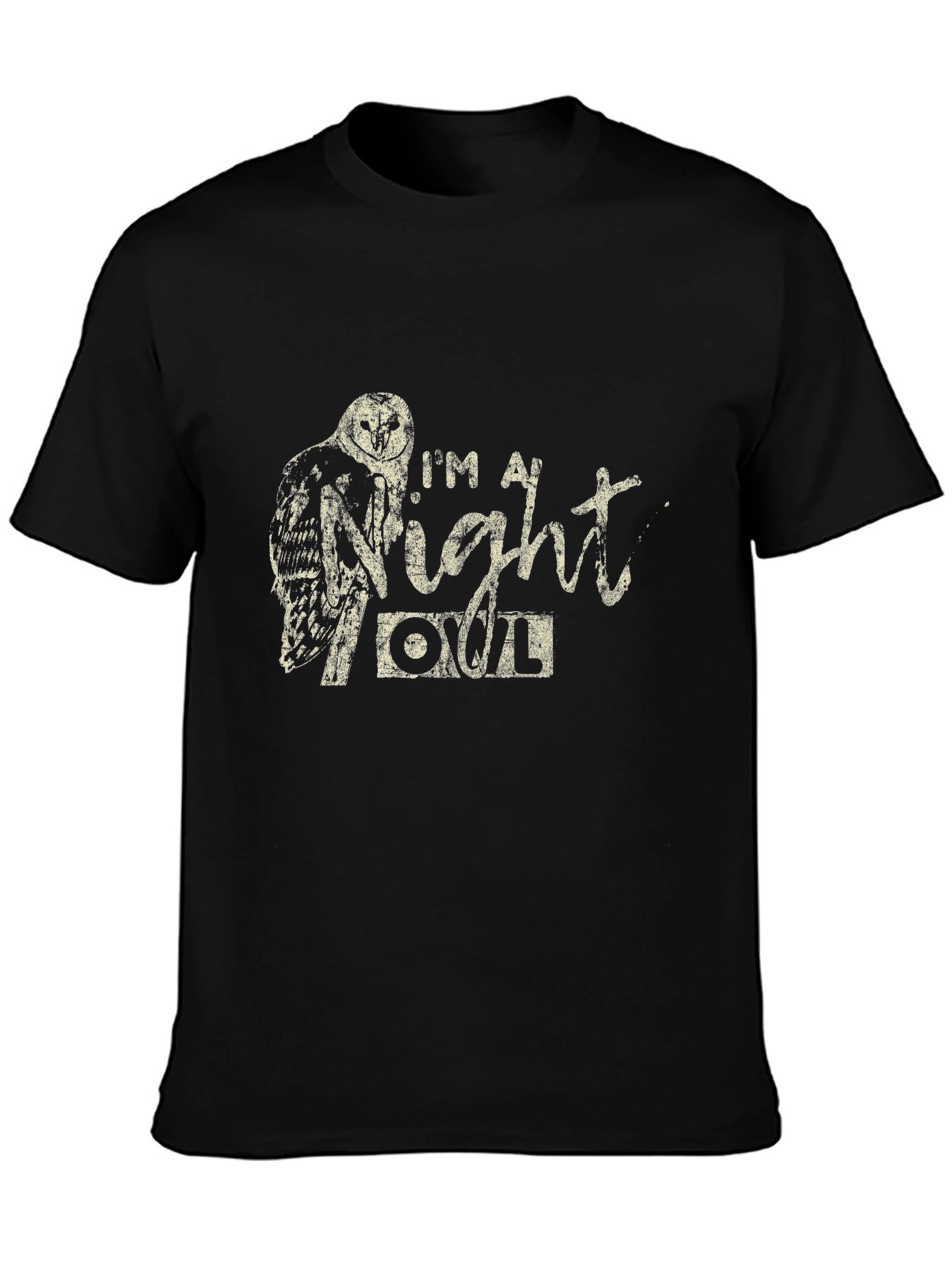 Night Owl T-Shirt - Black Crew Neck