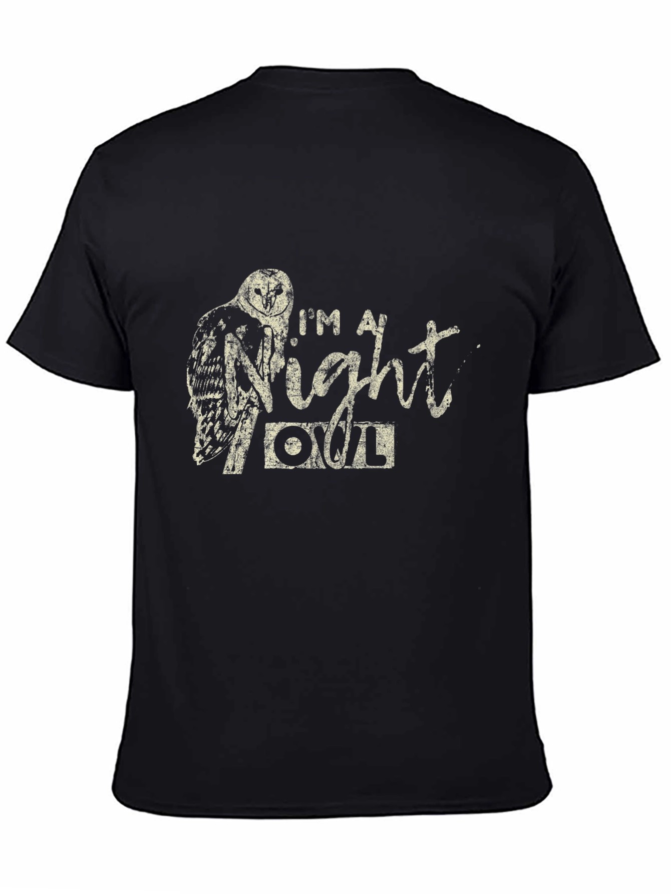 Night Owl T-Shirt - Black Crew Neck