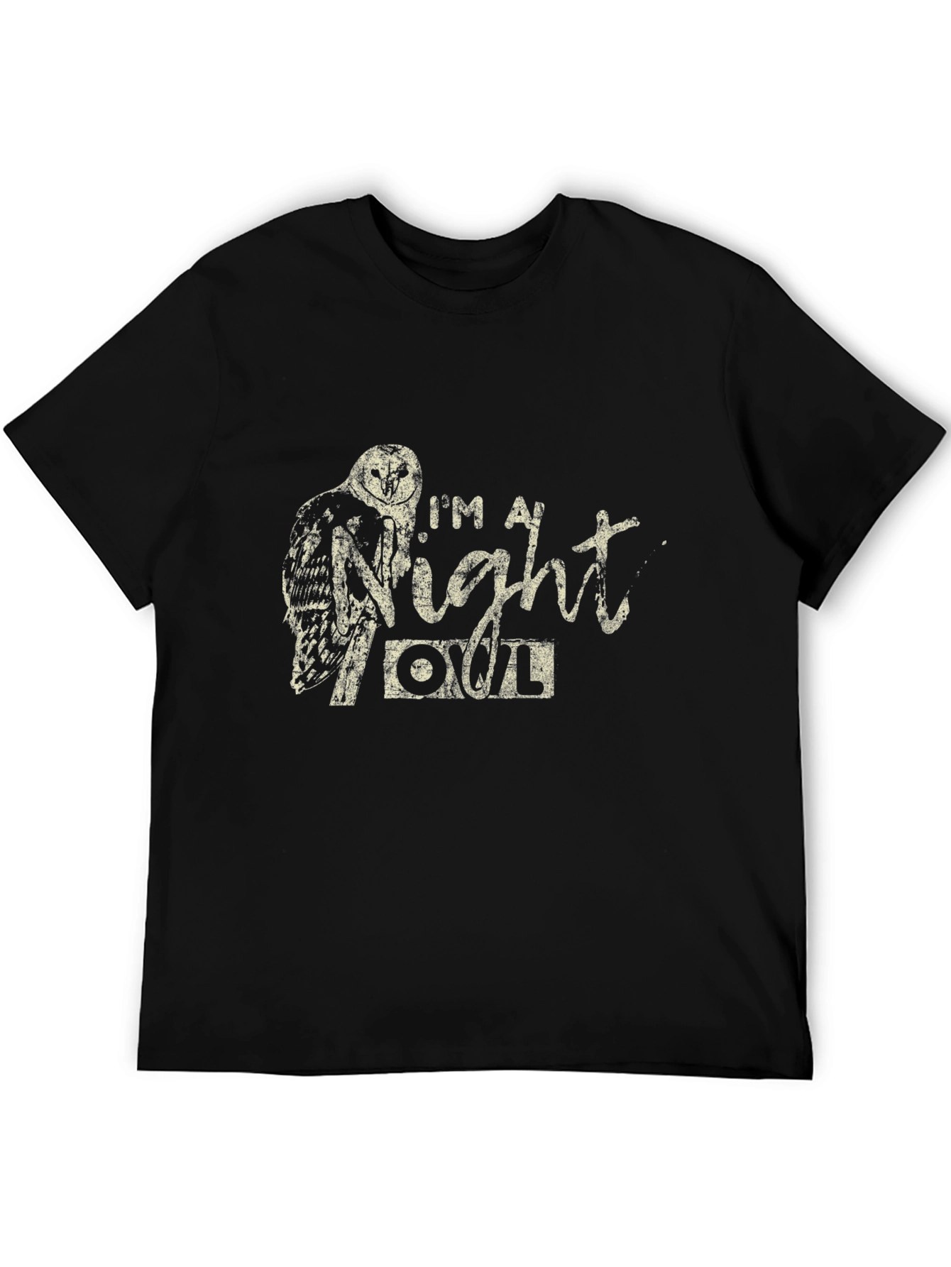 Night Owl T-Shirt - Black Crew Neck