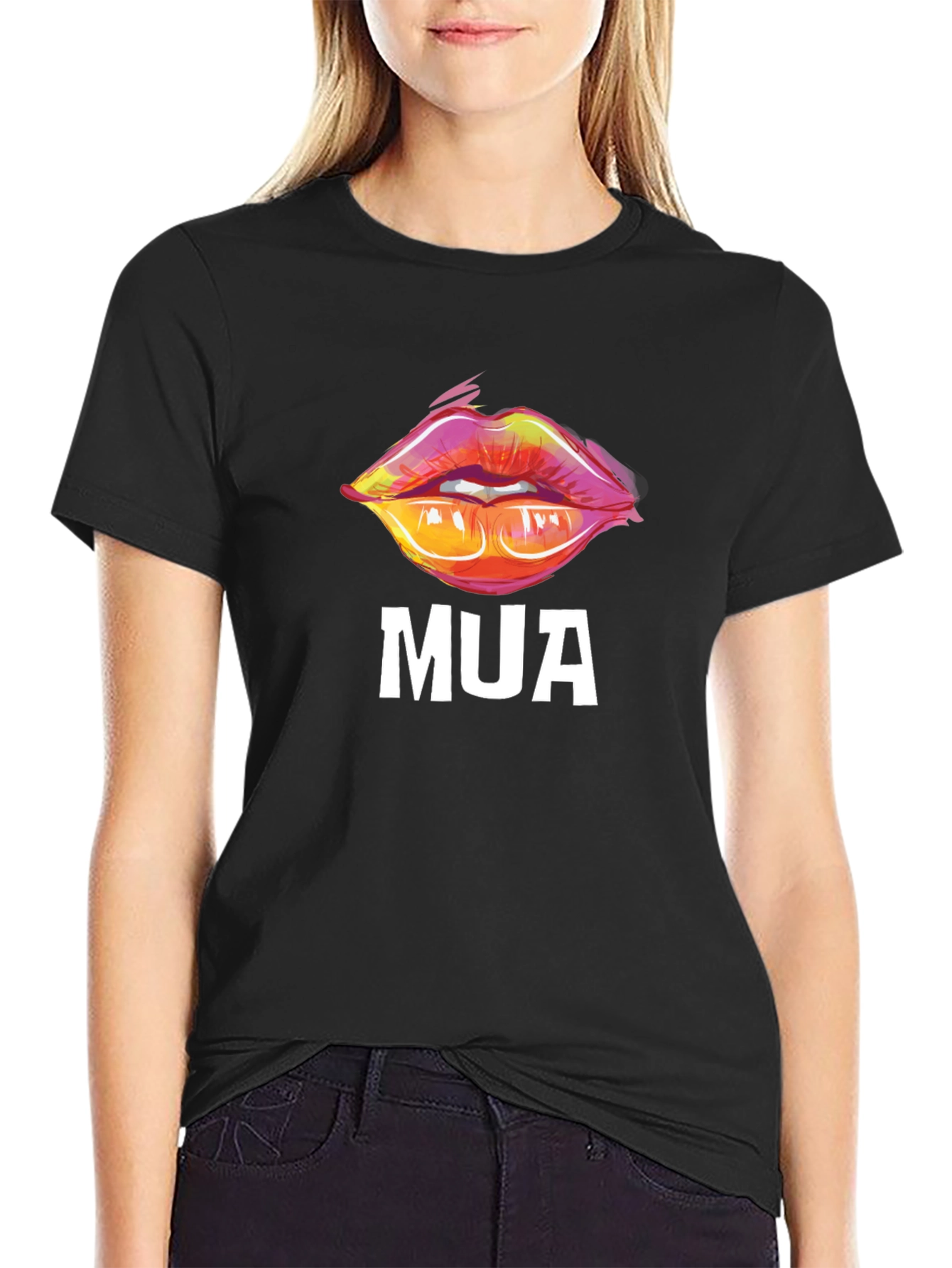 MUA Lips Graphic Black T-Shirt