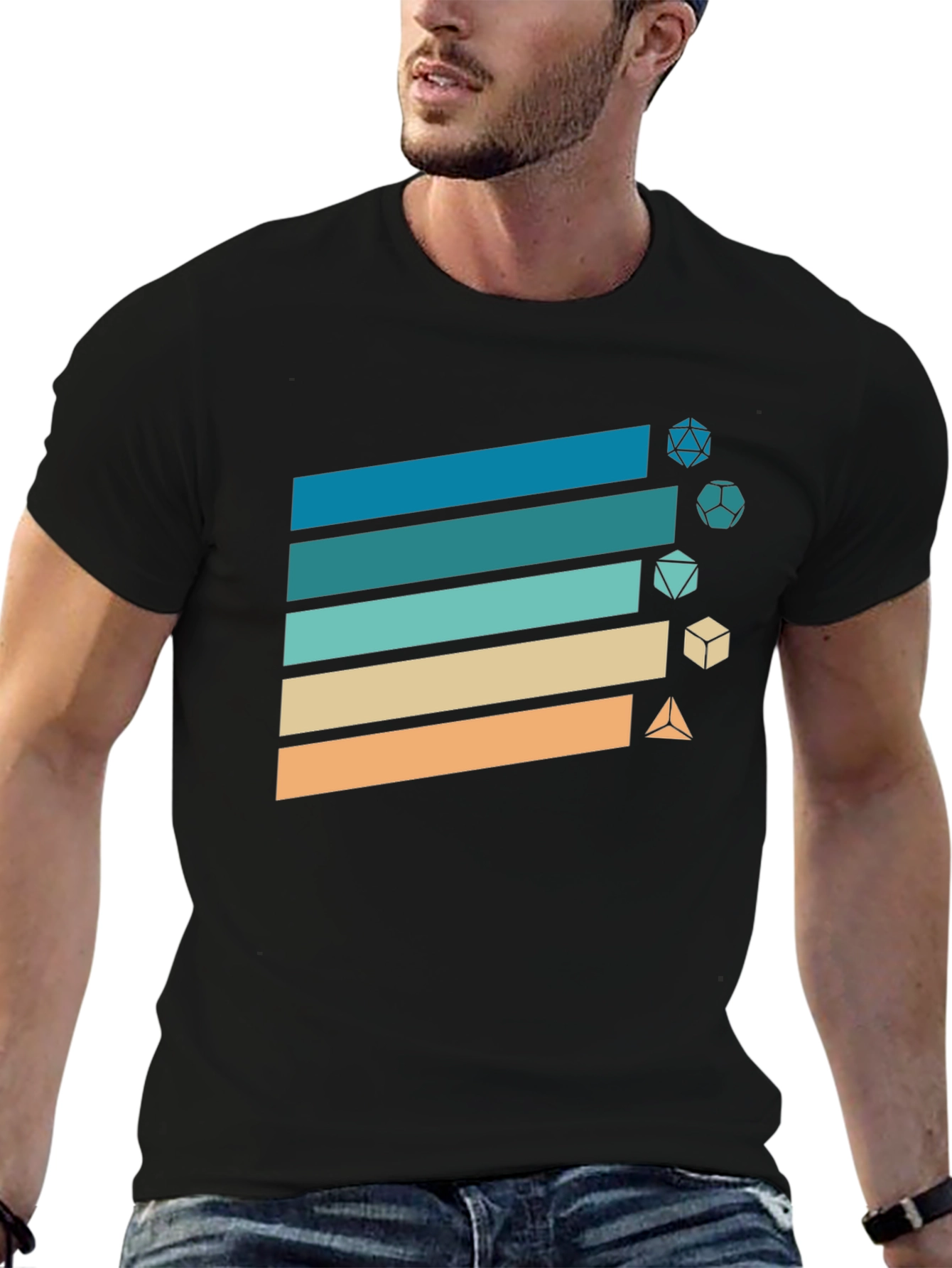 Retro Gaming Dice T-Shirt - D&D Style