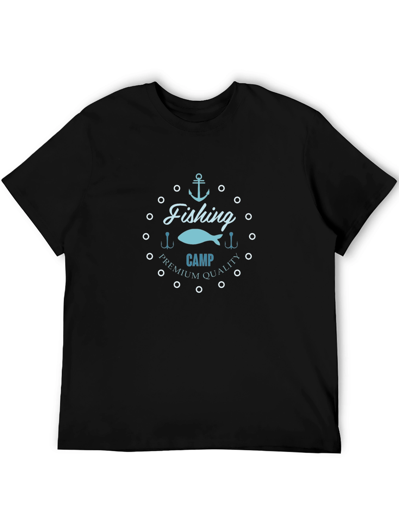 Fishing Camp Premium Quality Black T-Shirt