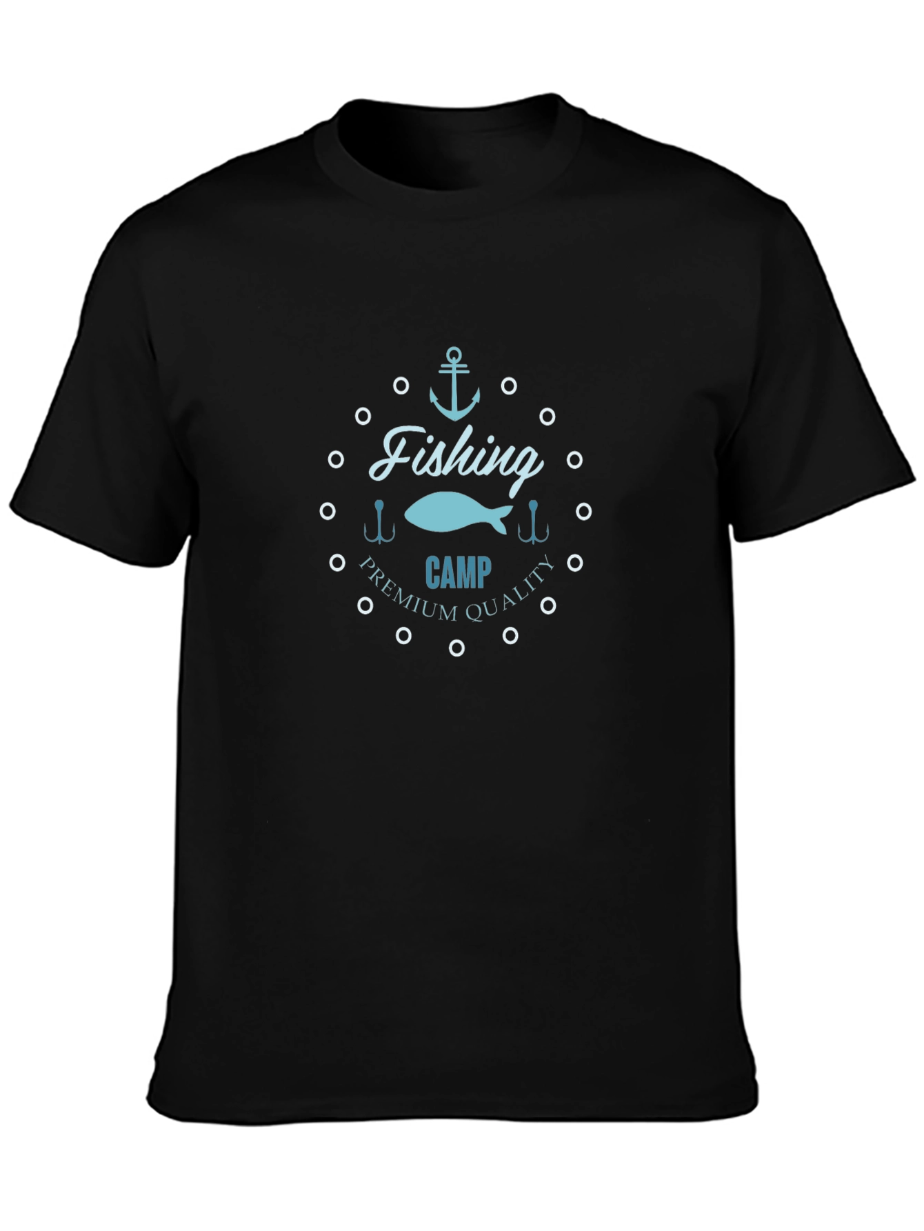 Fishing Camp Premium Quality Black T-Shirt