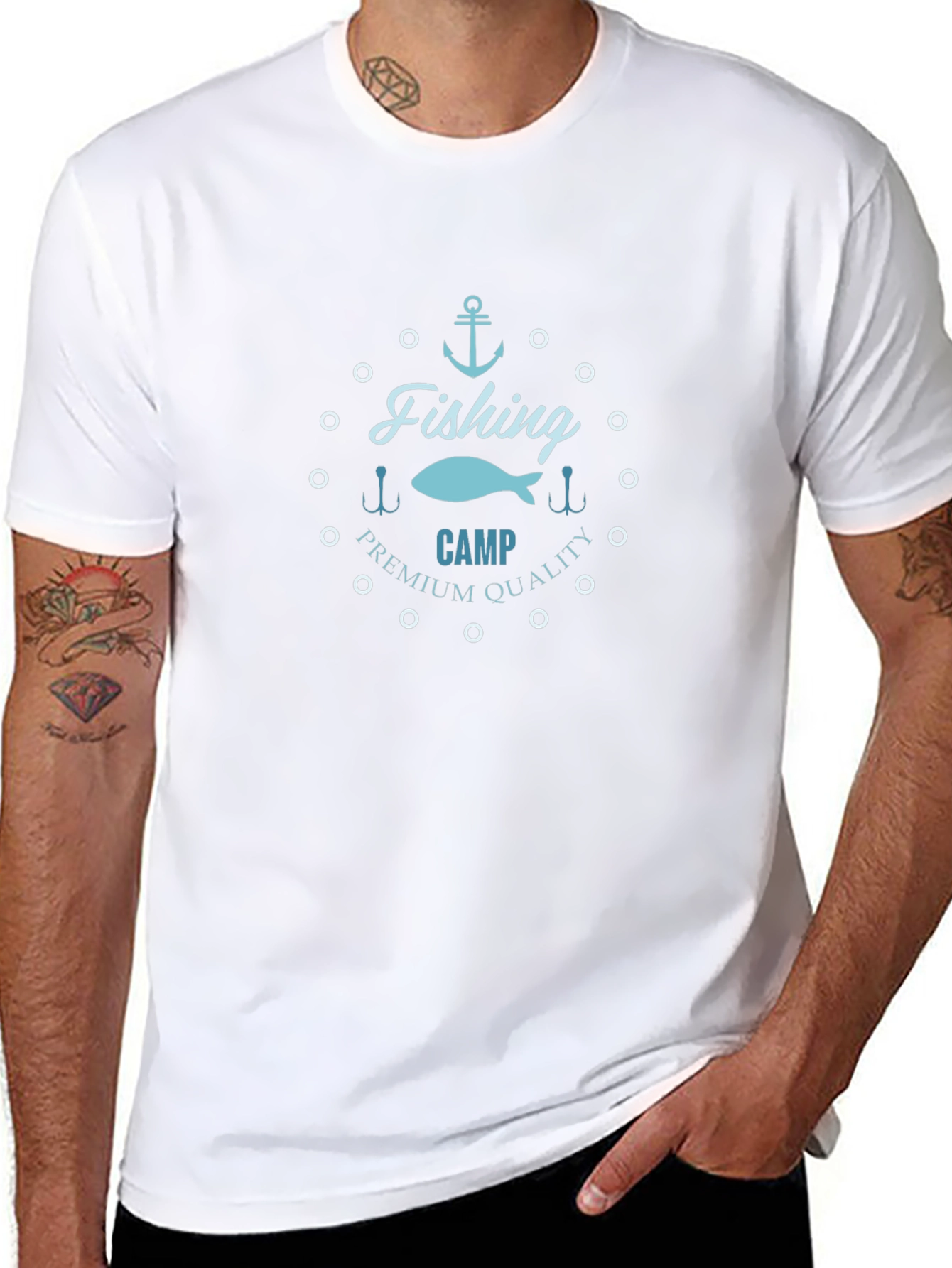 Fishing Camp Premium Quality Black T-Shirt