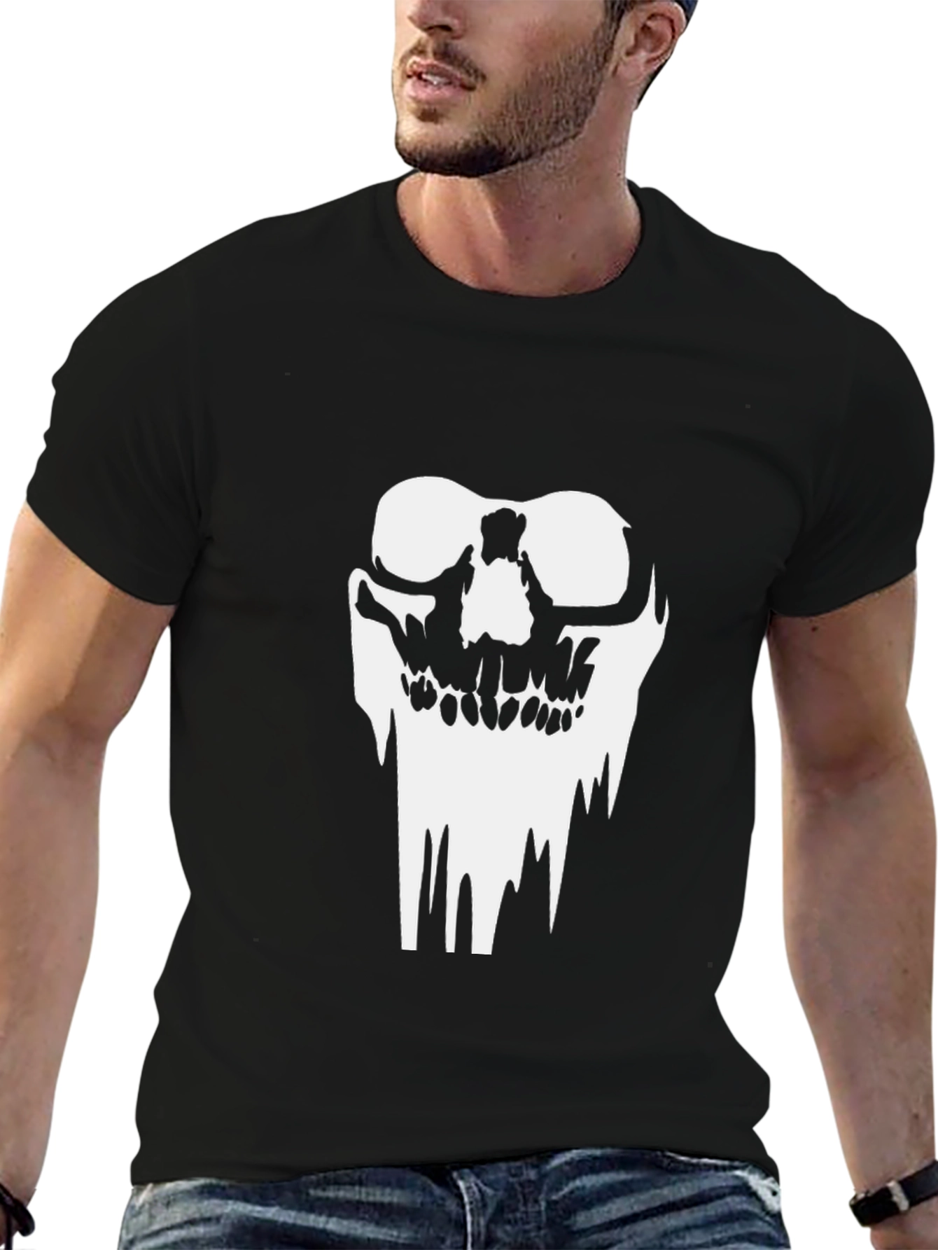 Skull Graphic Black T-Shirt - Mens Casual Style