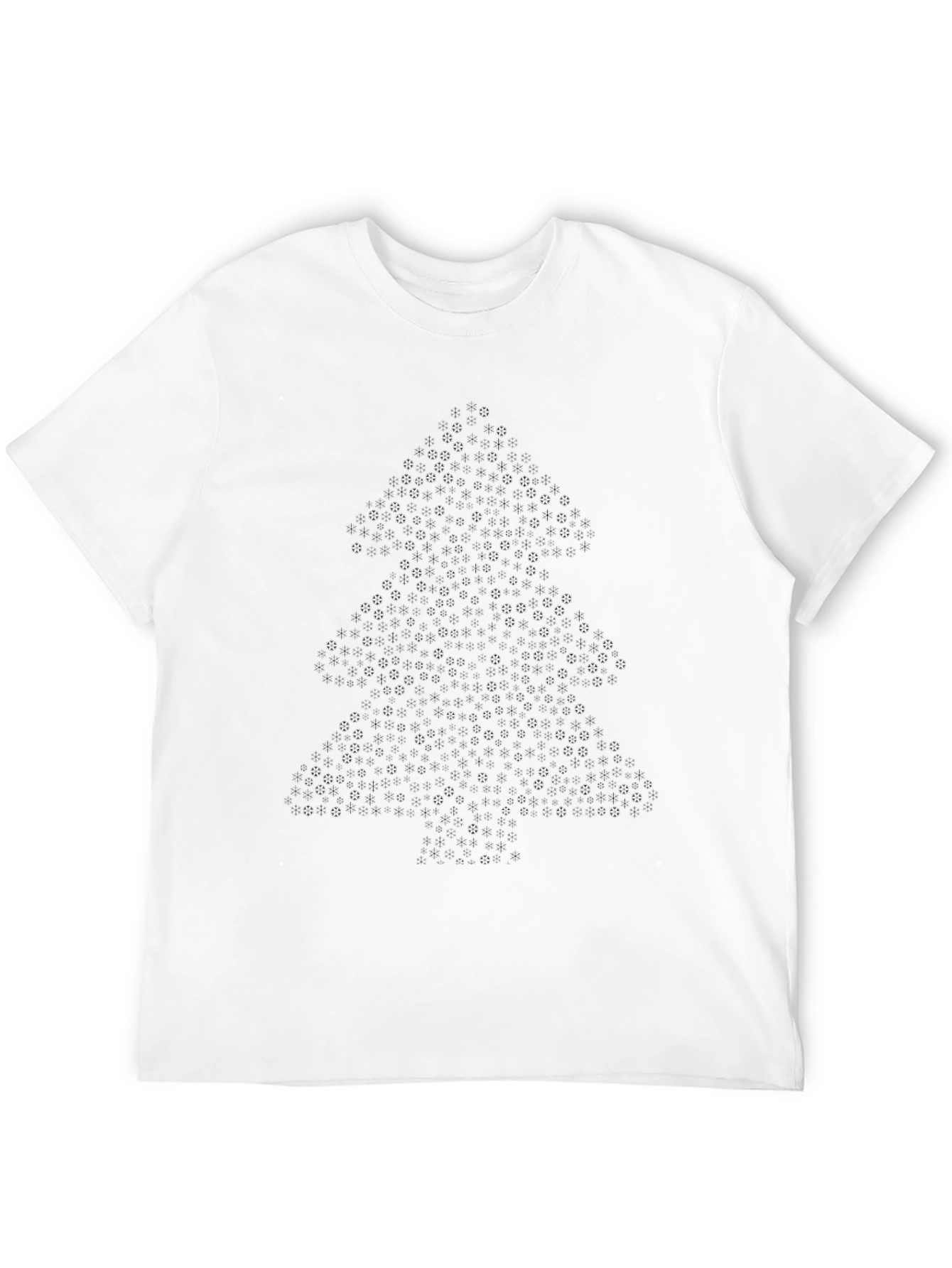 Black Christmas Tree Snowflake Pattern Tee
