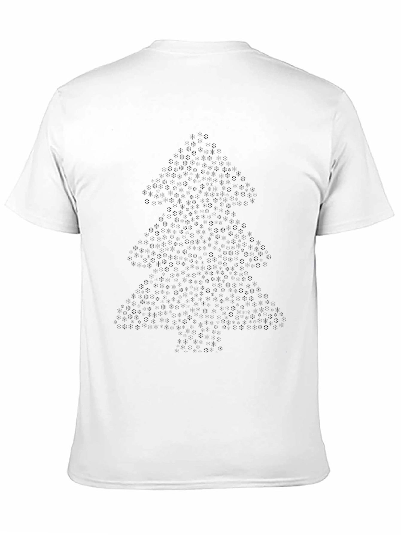 Black Christmas Tree Snowflake Pattern Tee
