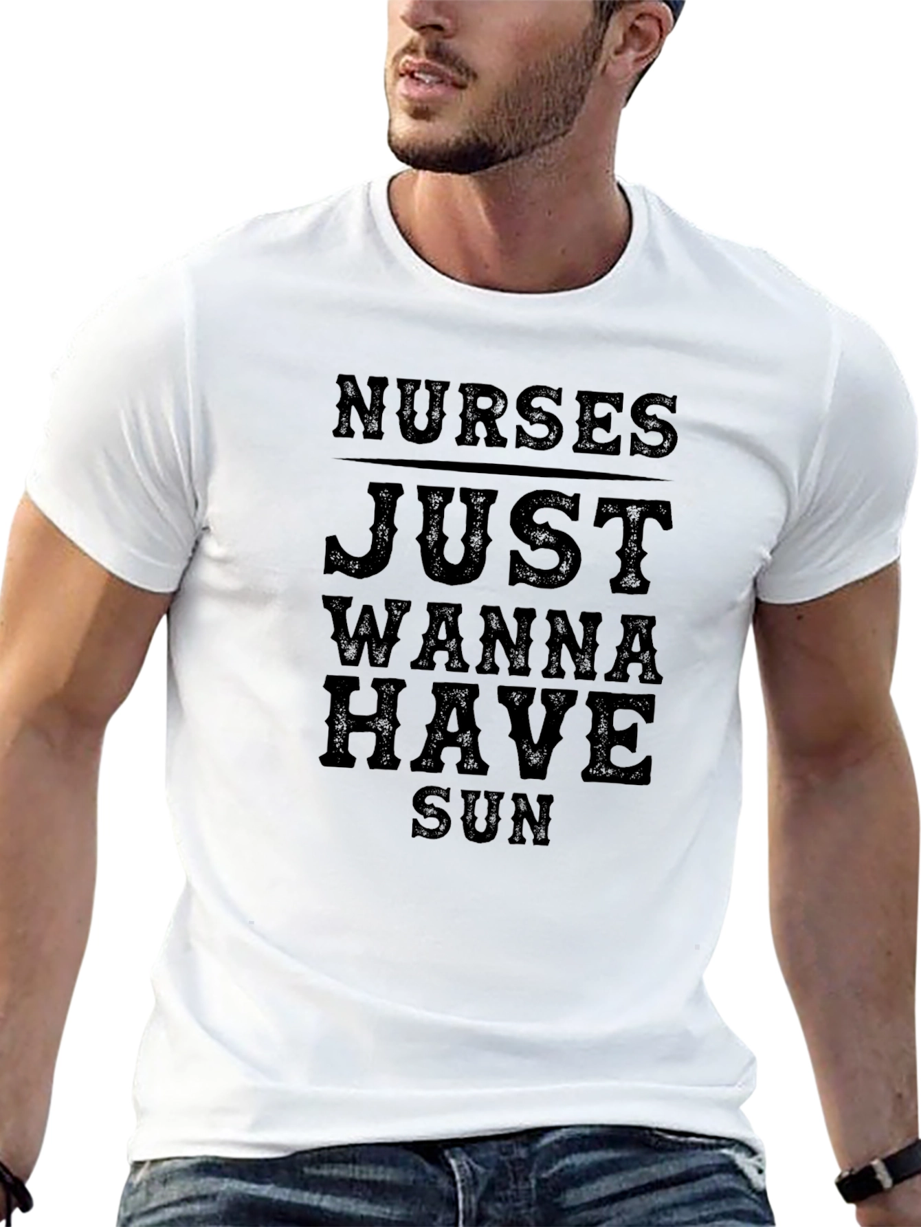 Nurses Just Wanna Have Sun Black T-Shirt