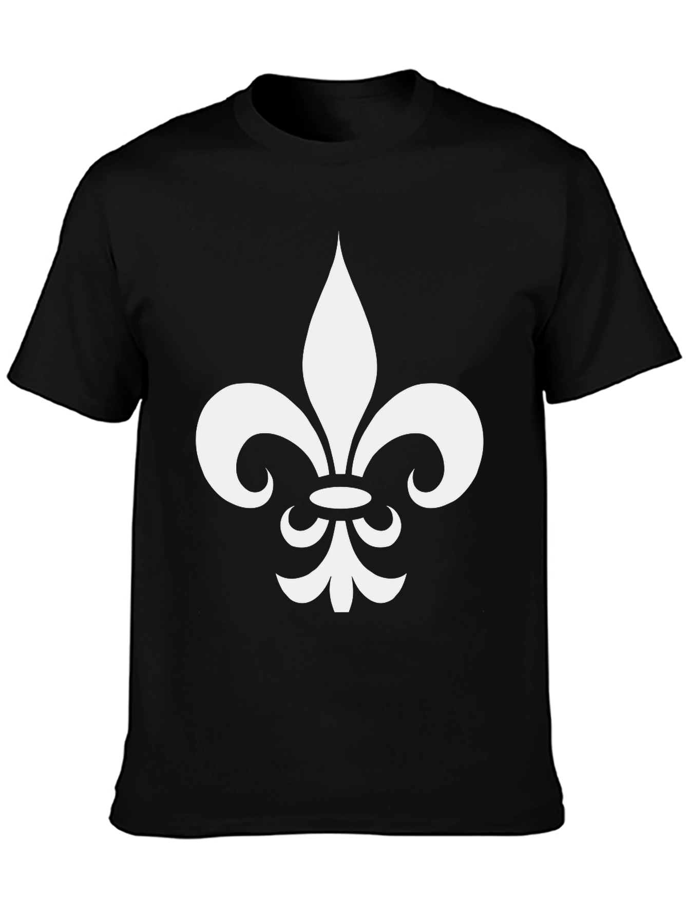 Fleur-de-Lis Graphic Tee - Casual Black T-Shirt