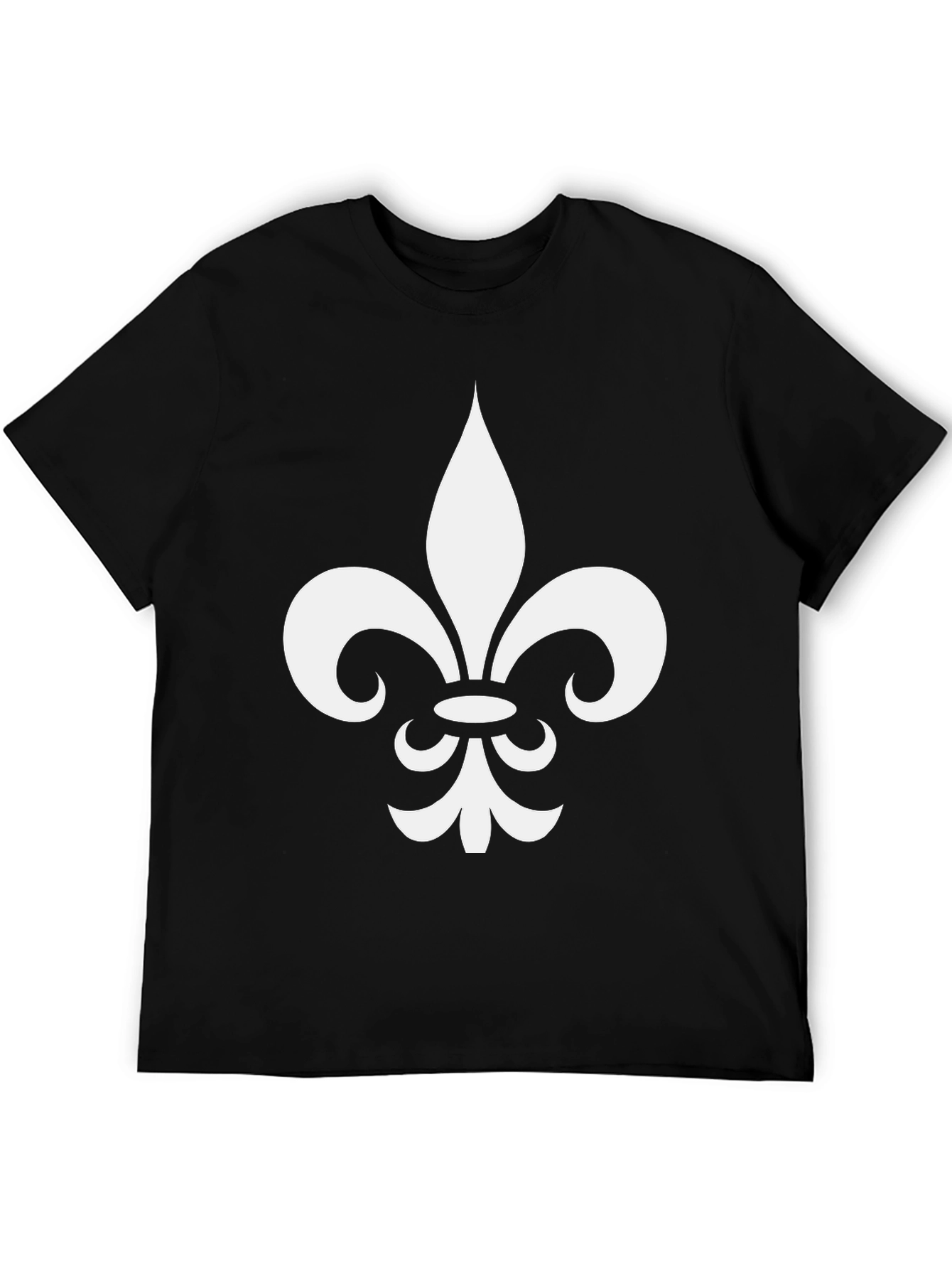 Fleur-de-Lis Graphic Tee - Casual Black T-Shirt