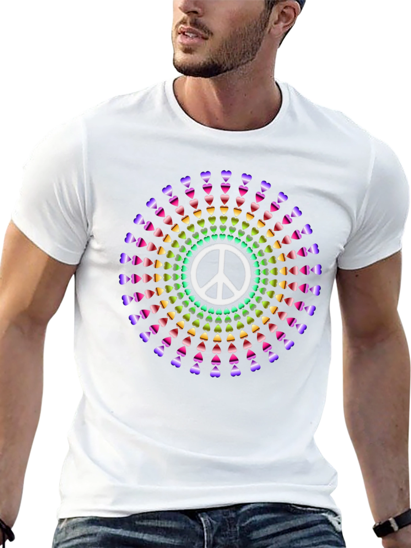 Peace Sign Heart Rainbow T-Shirt