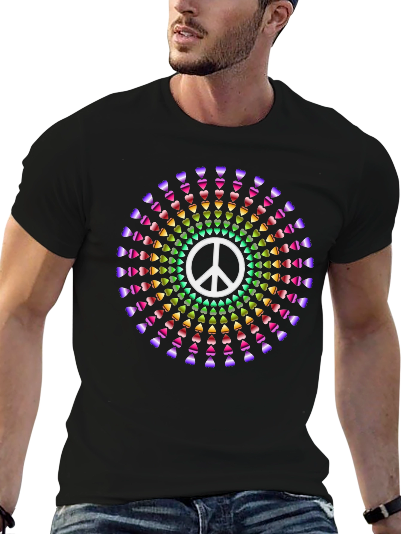 Peace Sign Heart Rainbow T-Shirt