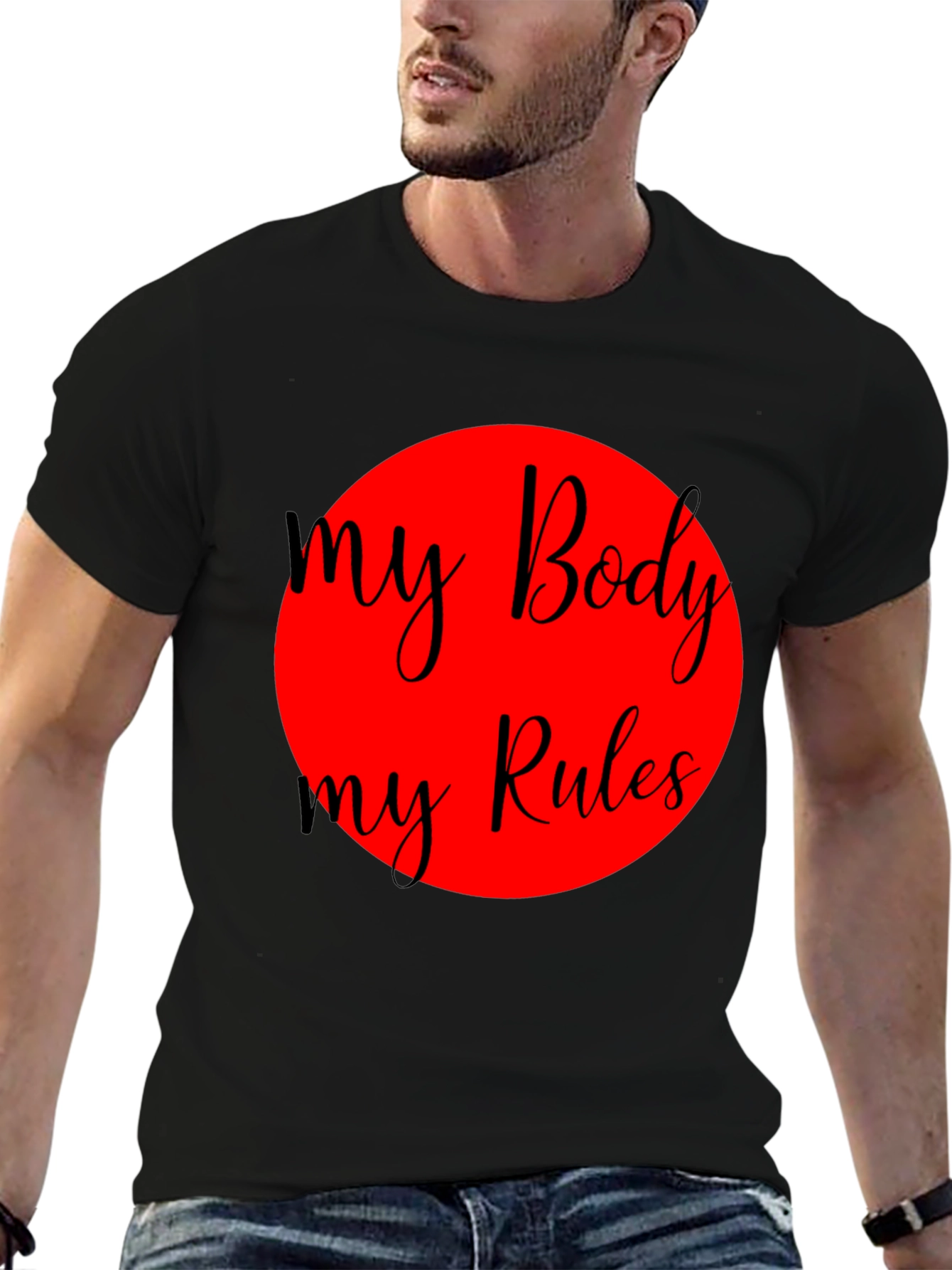 My Body My Rules Black Graphic Tee