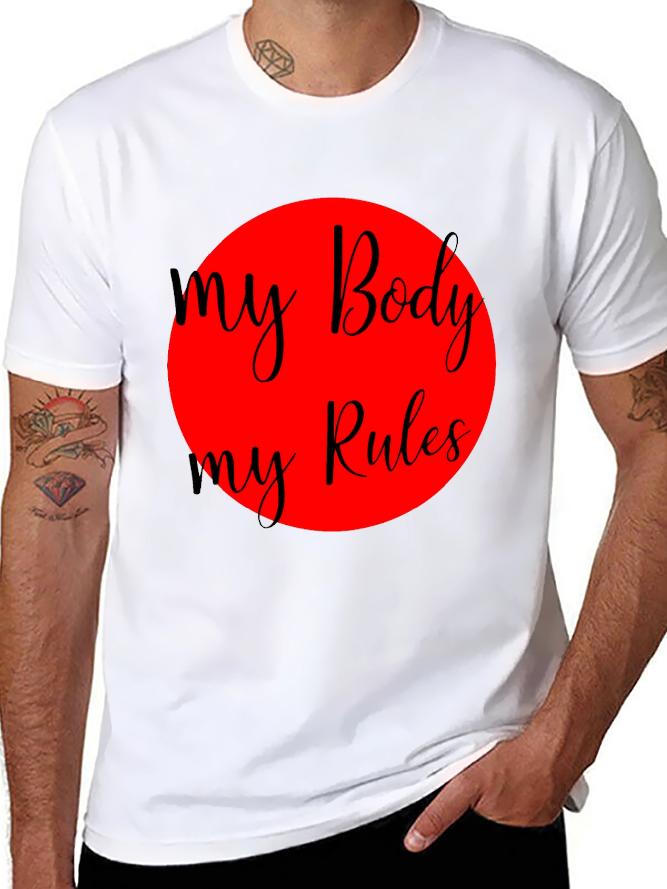 My Body My Rules Black Graphic Tee