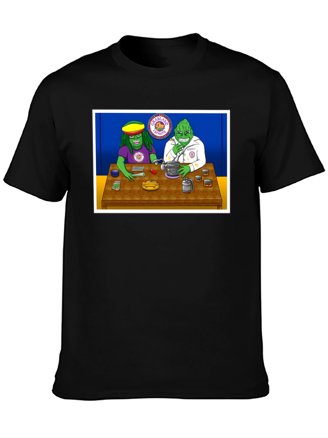 Groovy Green Guys Black T-Shirt