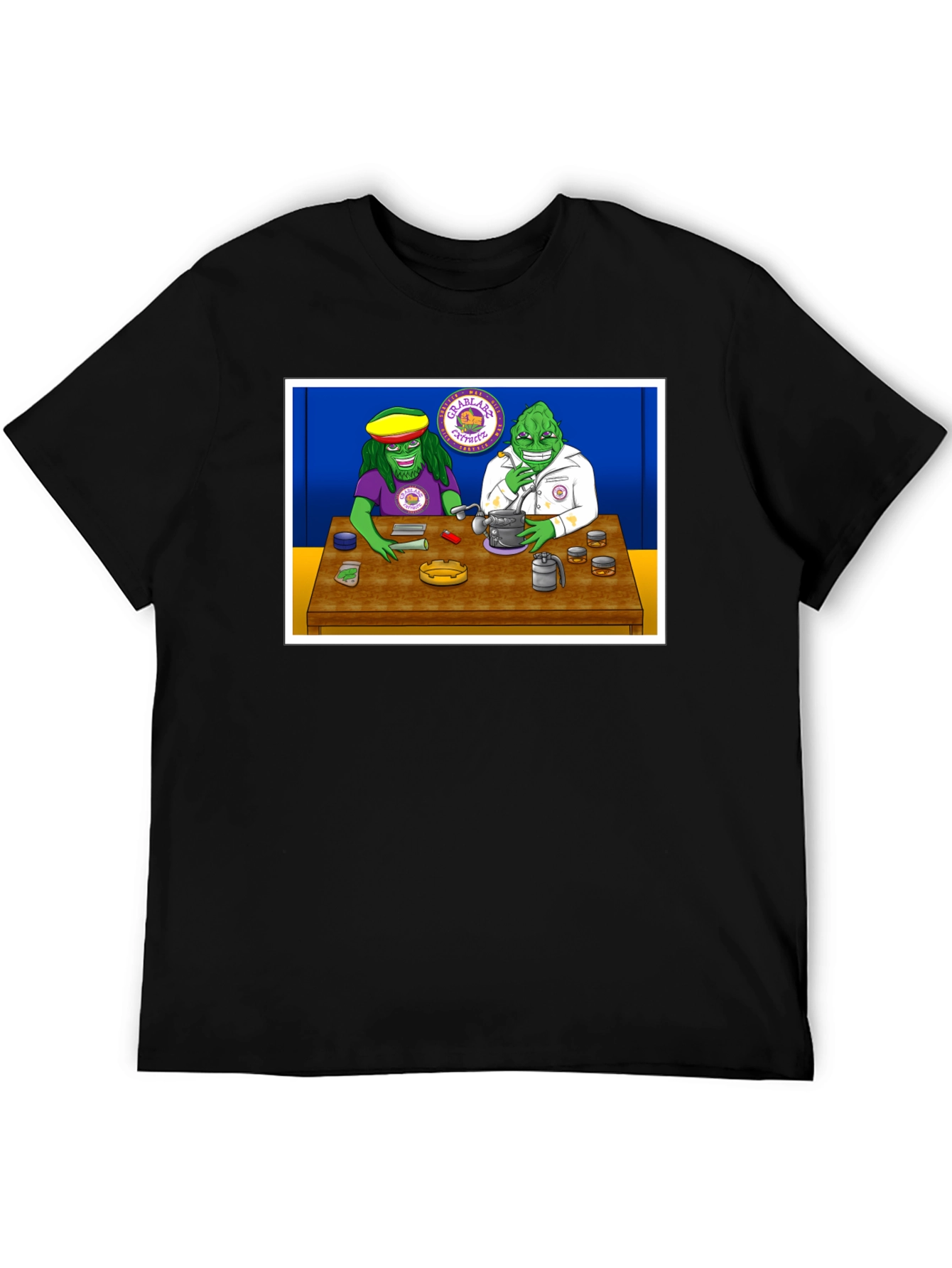 Groovy Green Guys Black T-Shirt