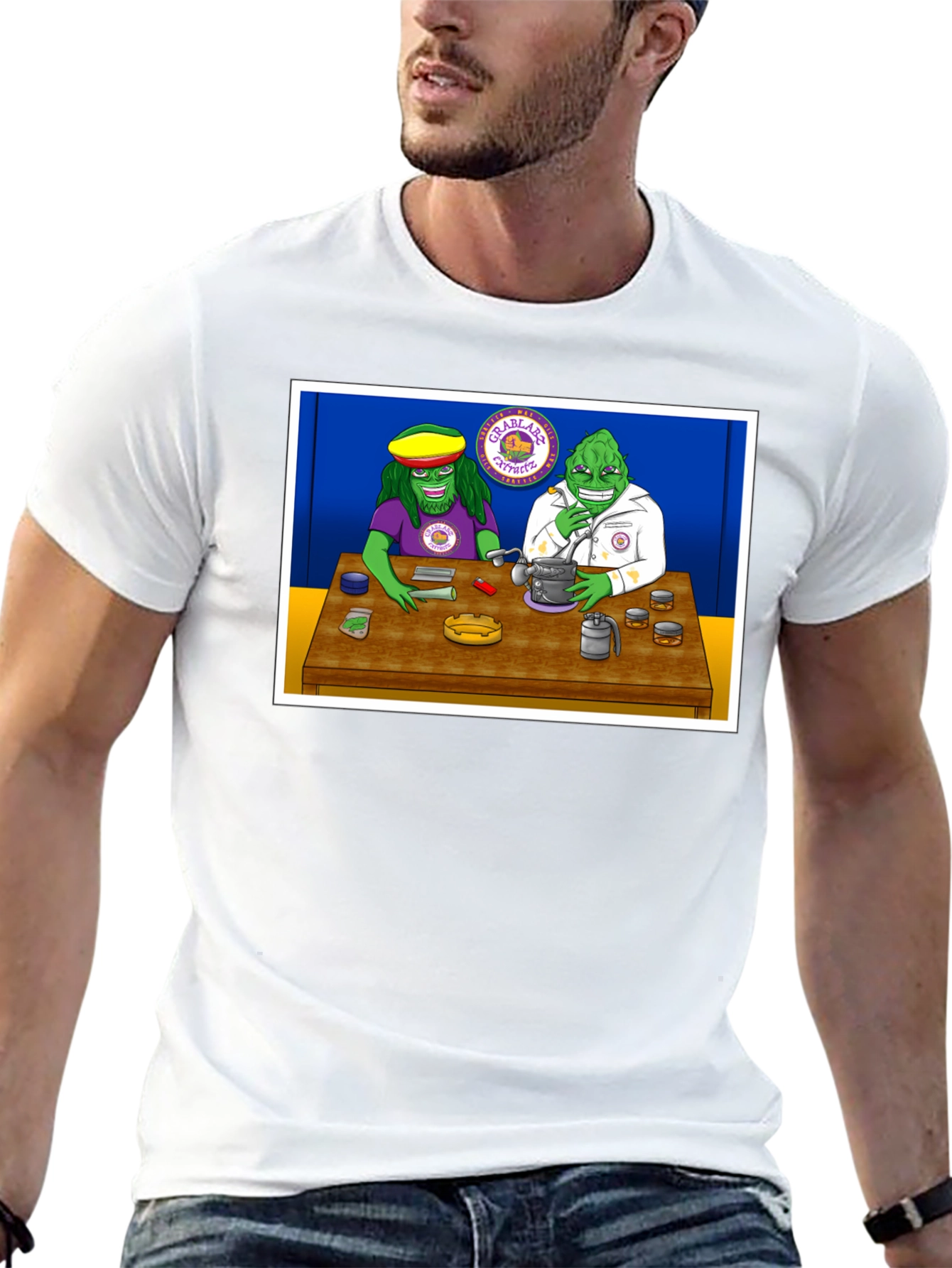 Groovy Green Guys Black T-Shirt