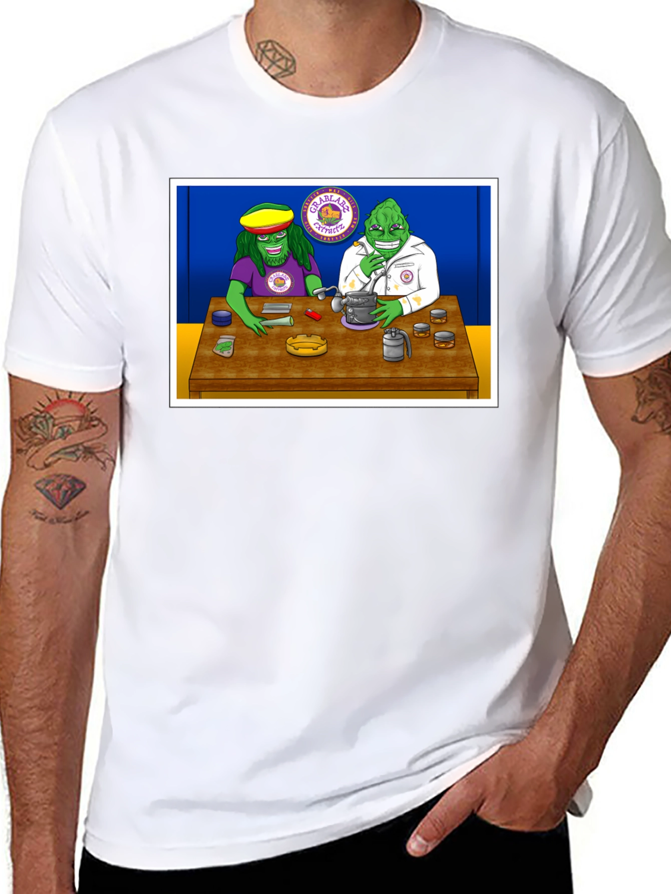 Groovy Green Guys Black T-Shirt