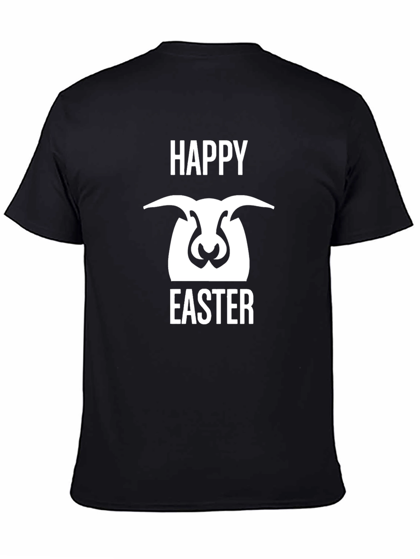 Happy Easter Sheep Graphic Black T-Shirt