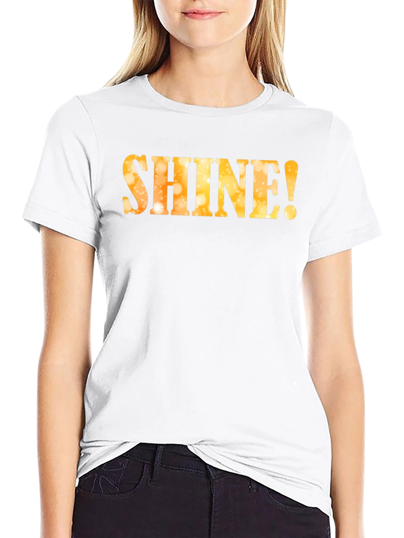 Shine! Graphic T-Shirt - Black Crew Neck Tee