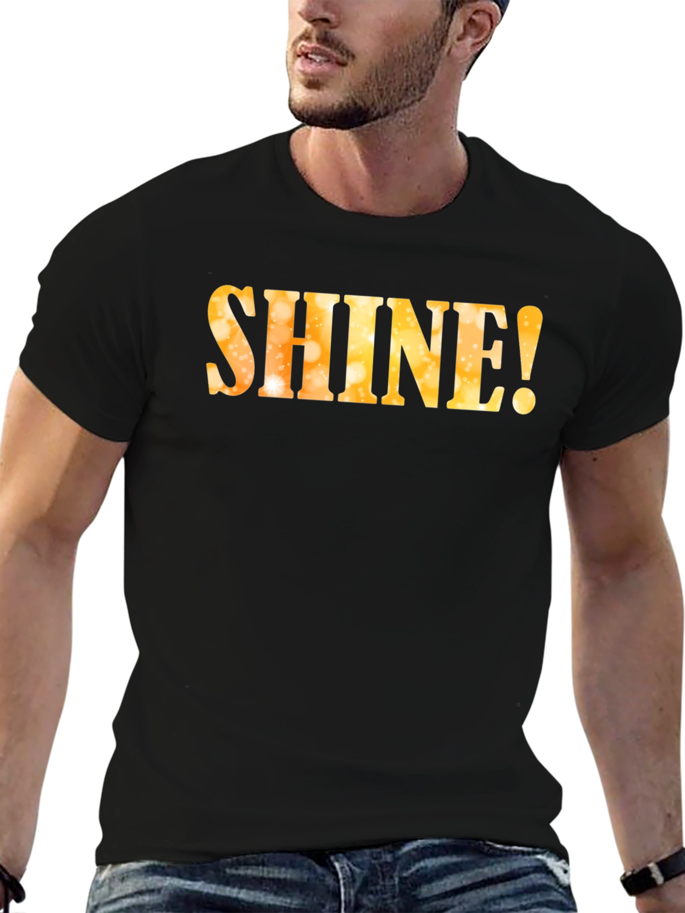 Shine! Graphic T-Shirt - Black Crew Neck Tee