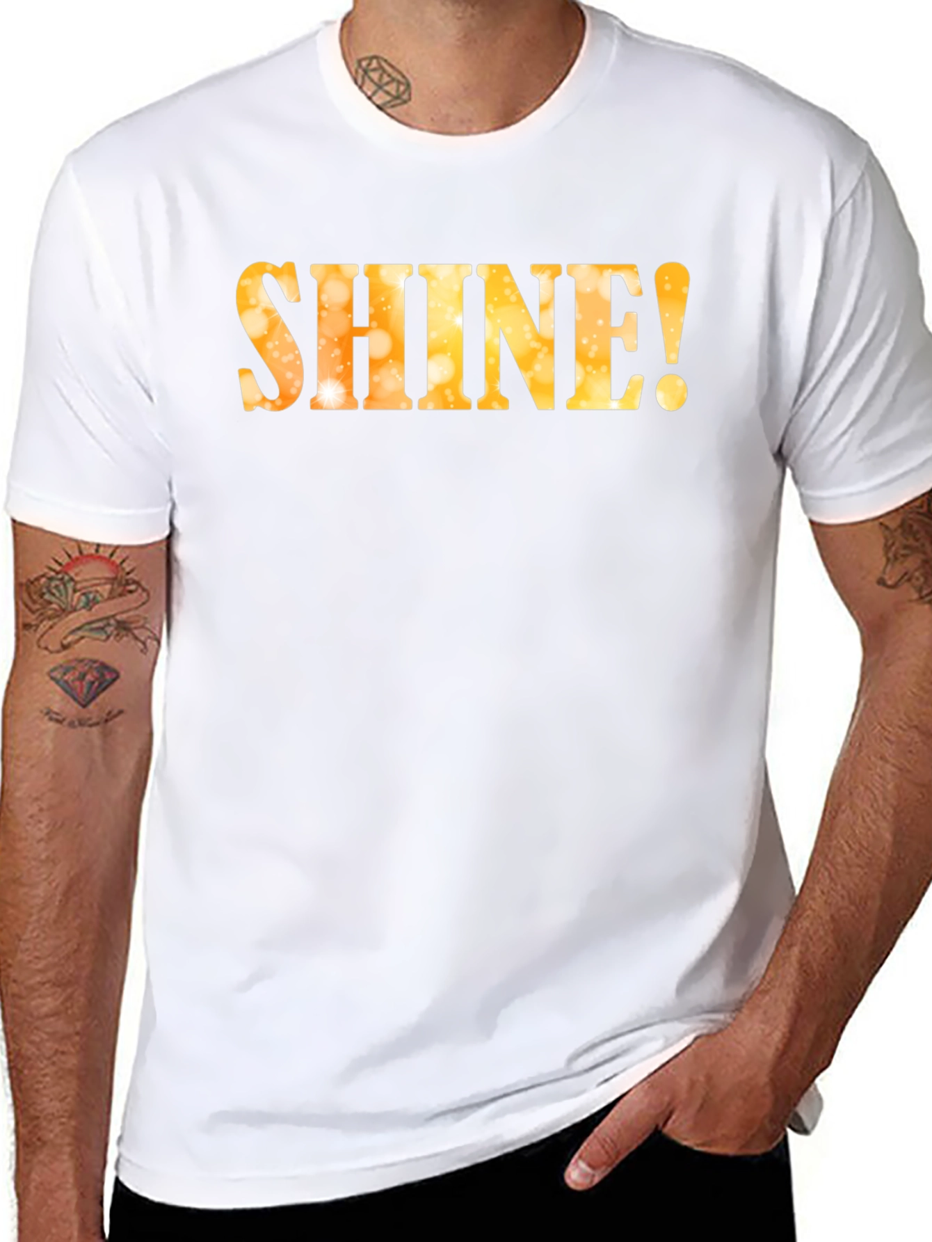 Shine! Graphic T-Shirt - Black Crew Neck Tee