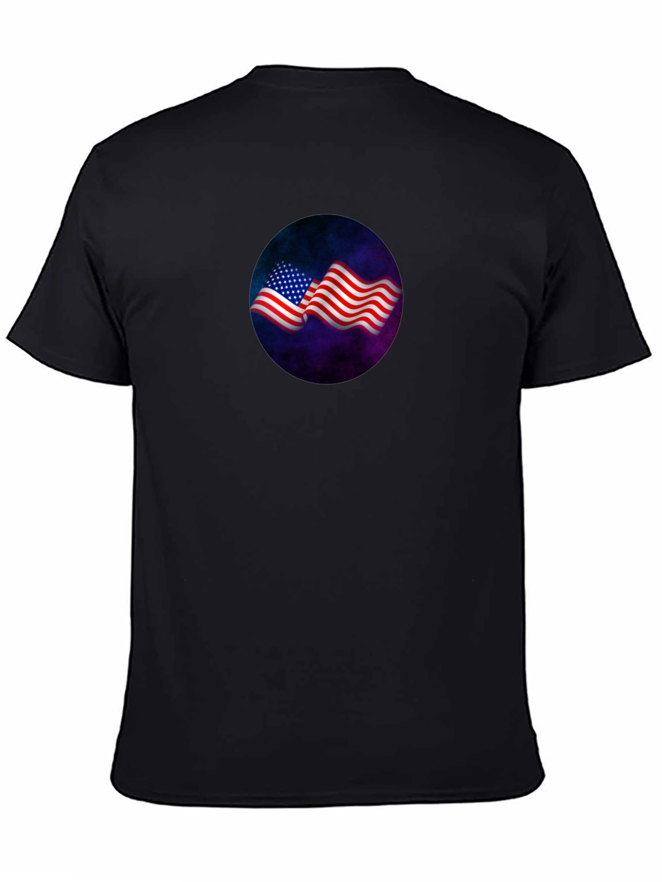 Patriotic Flag Graphic Tee - Black