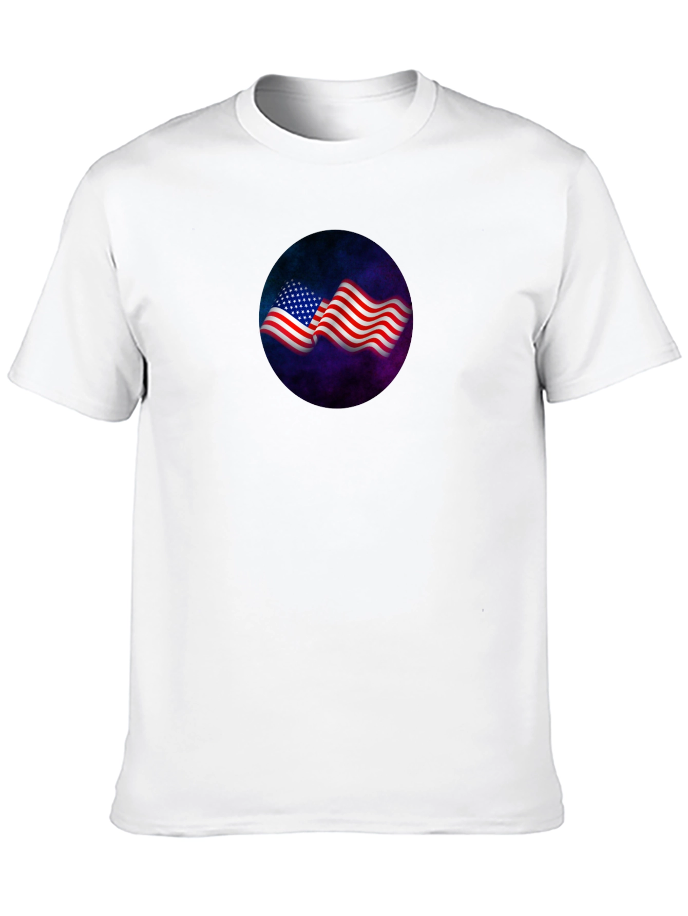 Patriotic Flag Graphic Tee - Black