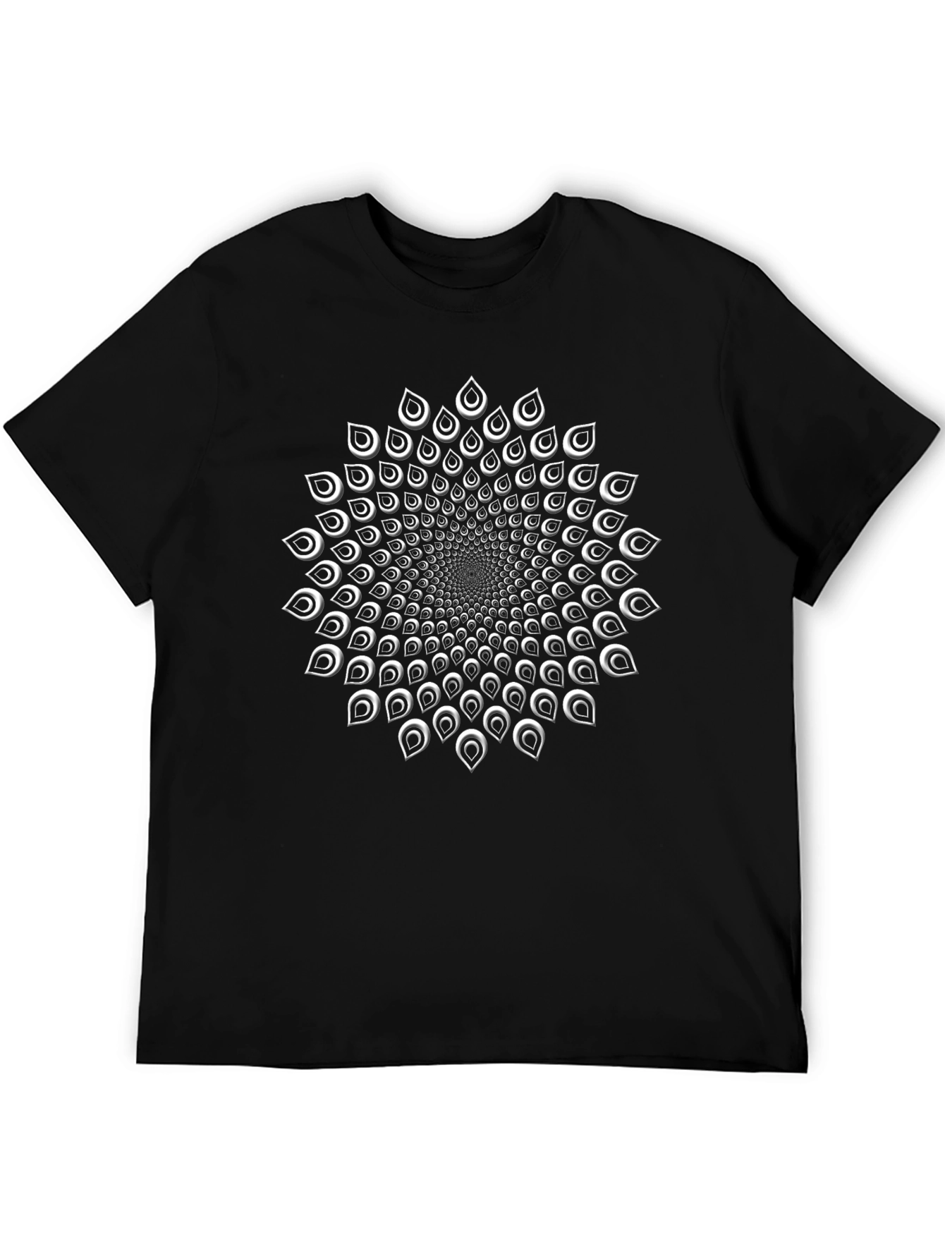 Optical Illusion Black Graphic Tee