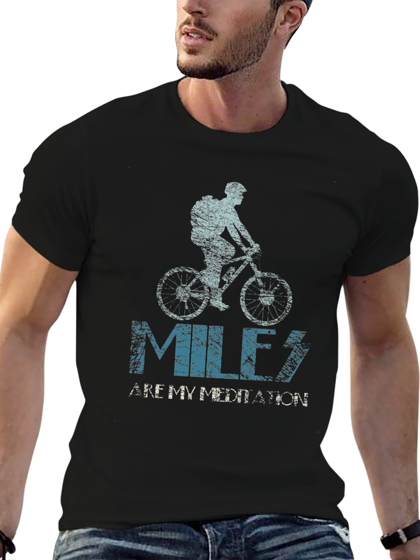 Miles Are My Meditation Biker T-Shirt
