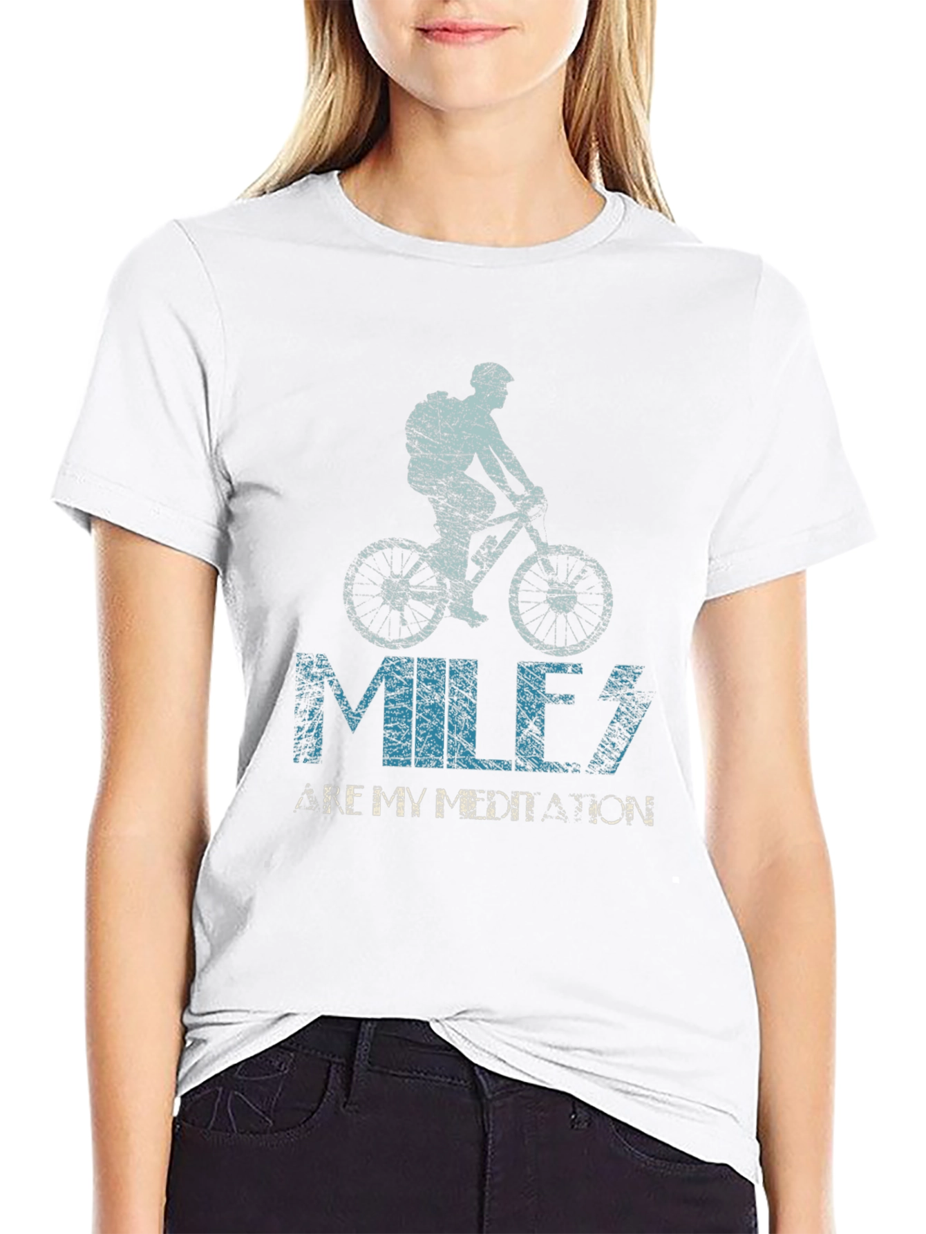 Miles Are My Meditation Biker T-Shirt