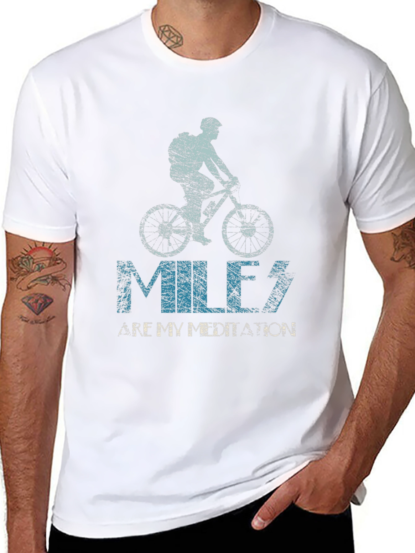 Miles Are My Meditation Biker T-Shirt